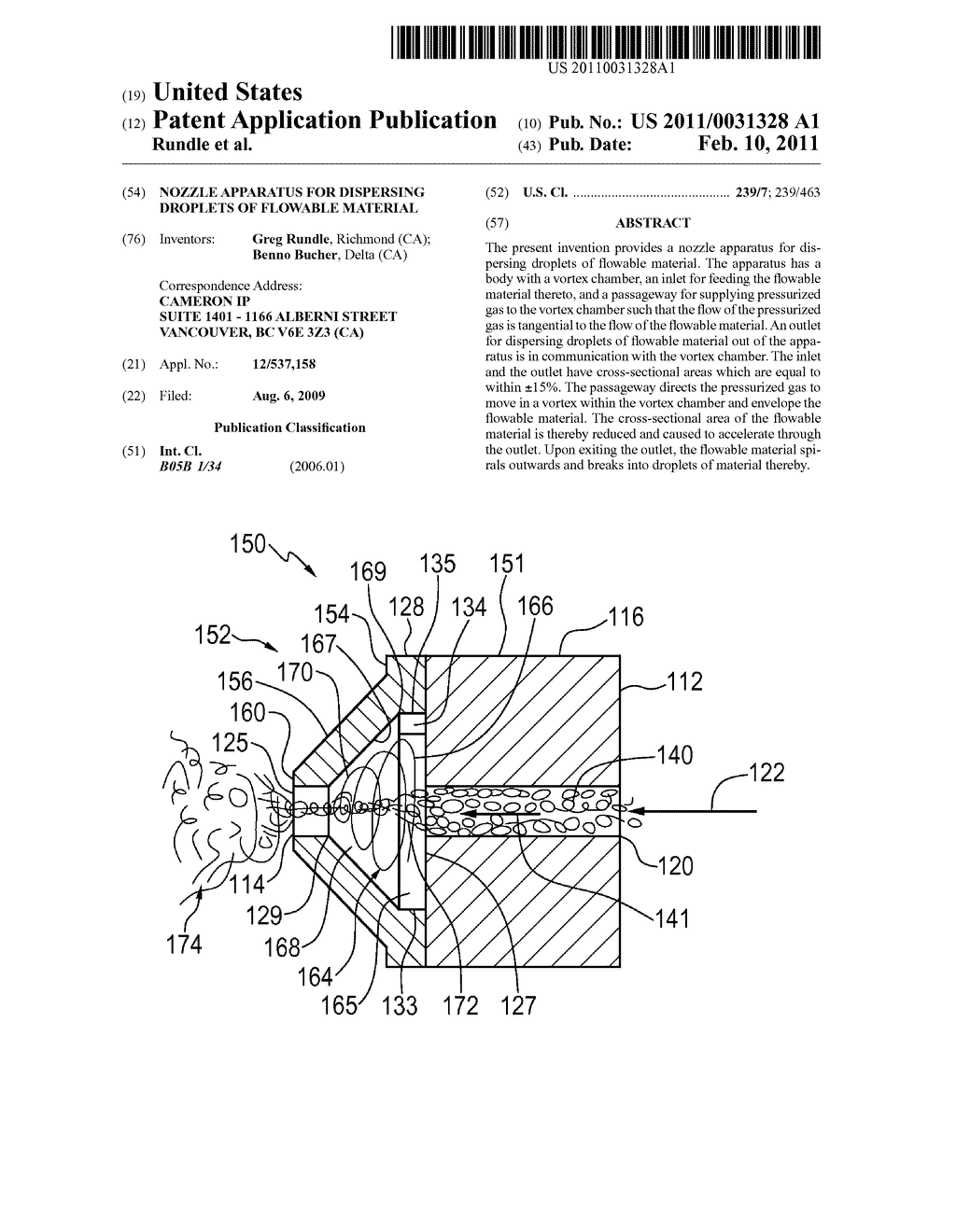 NOZZLE APPARATUS FOR DISPERSING DROPLETS OF FLOWABLE MATERIAL - diagram, schematic, and image 01