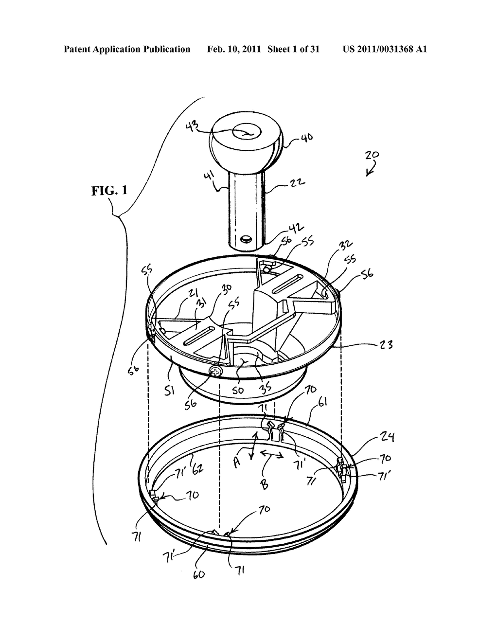 Hanger assembly for ceiling fan - diagram, schematic, and image 02