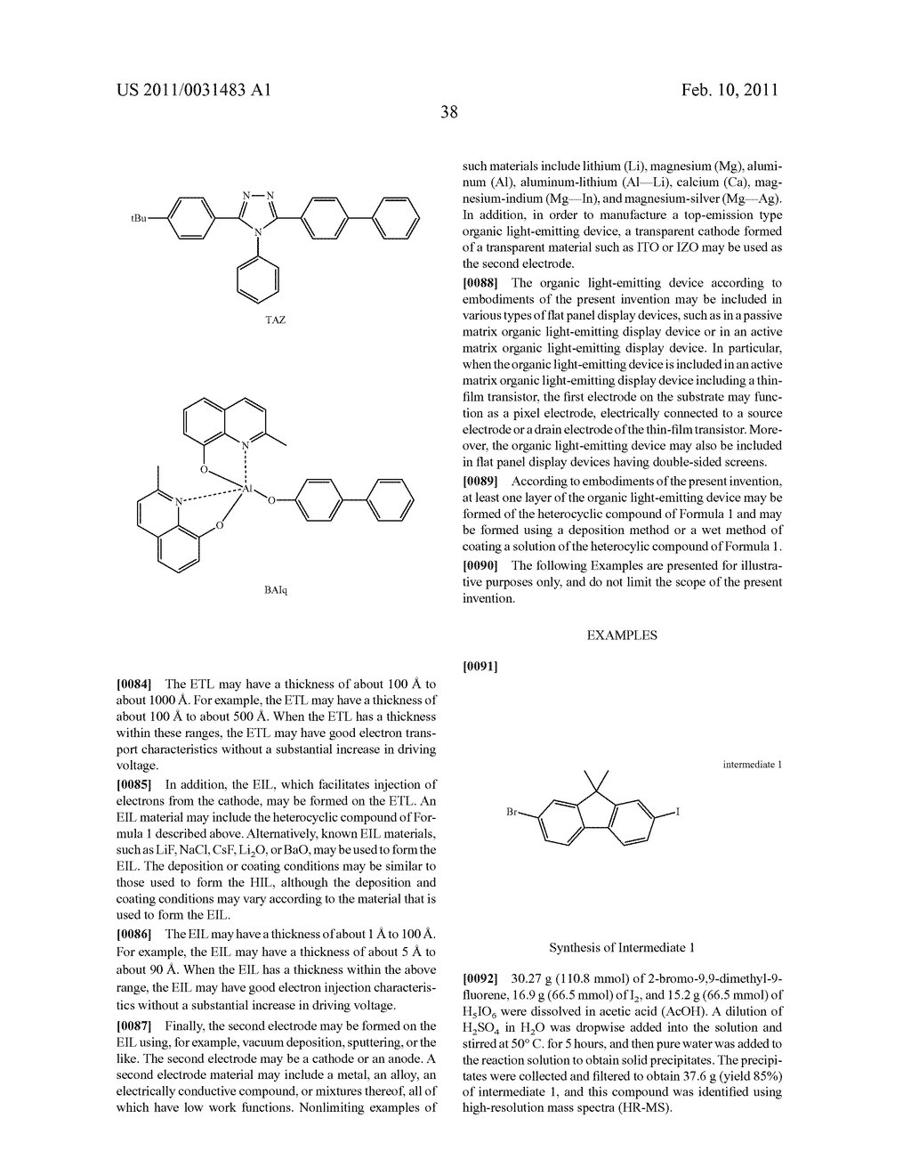 ORGANIC LIGHT EMITTING DEVICE - diagram, schematic, and image 40