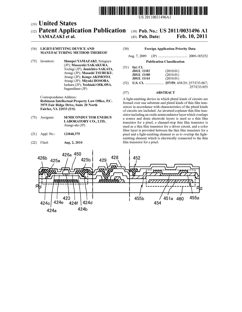 LIGHT-EMITTING DEVICE AND MANUFACTURING METHOD THEREOF - diagram, schematic, and image 01