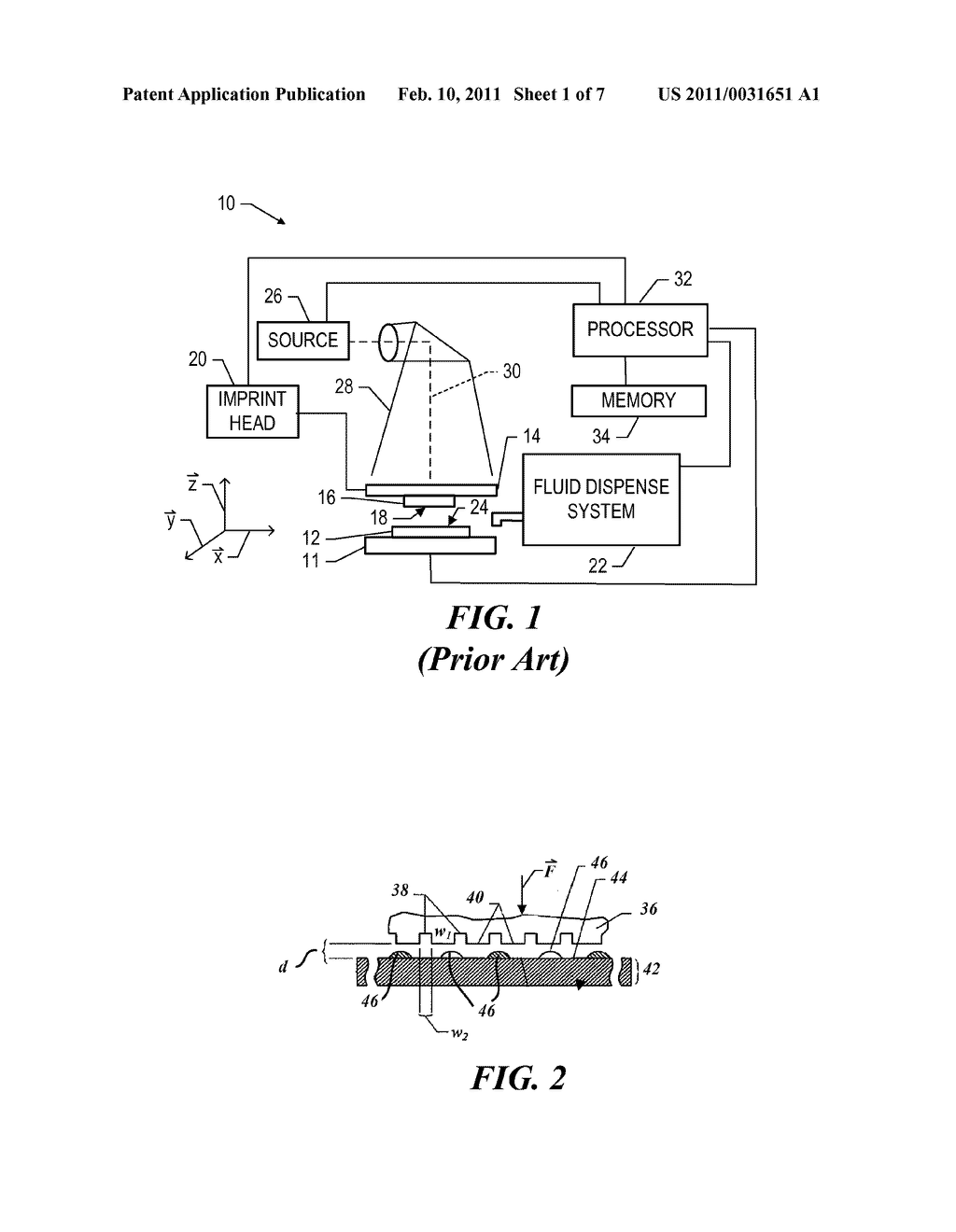 DESIRABLE WETTING AND RELEASE BETWEEN AN IMPRINT LITHOGRAPHY MOLD AND A POLYMERIZABLE COMPOSITION - diagram, schematic, and image 02