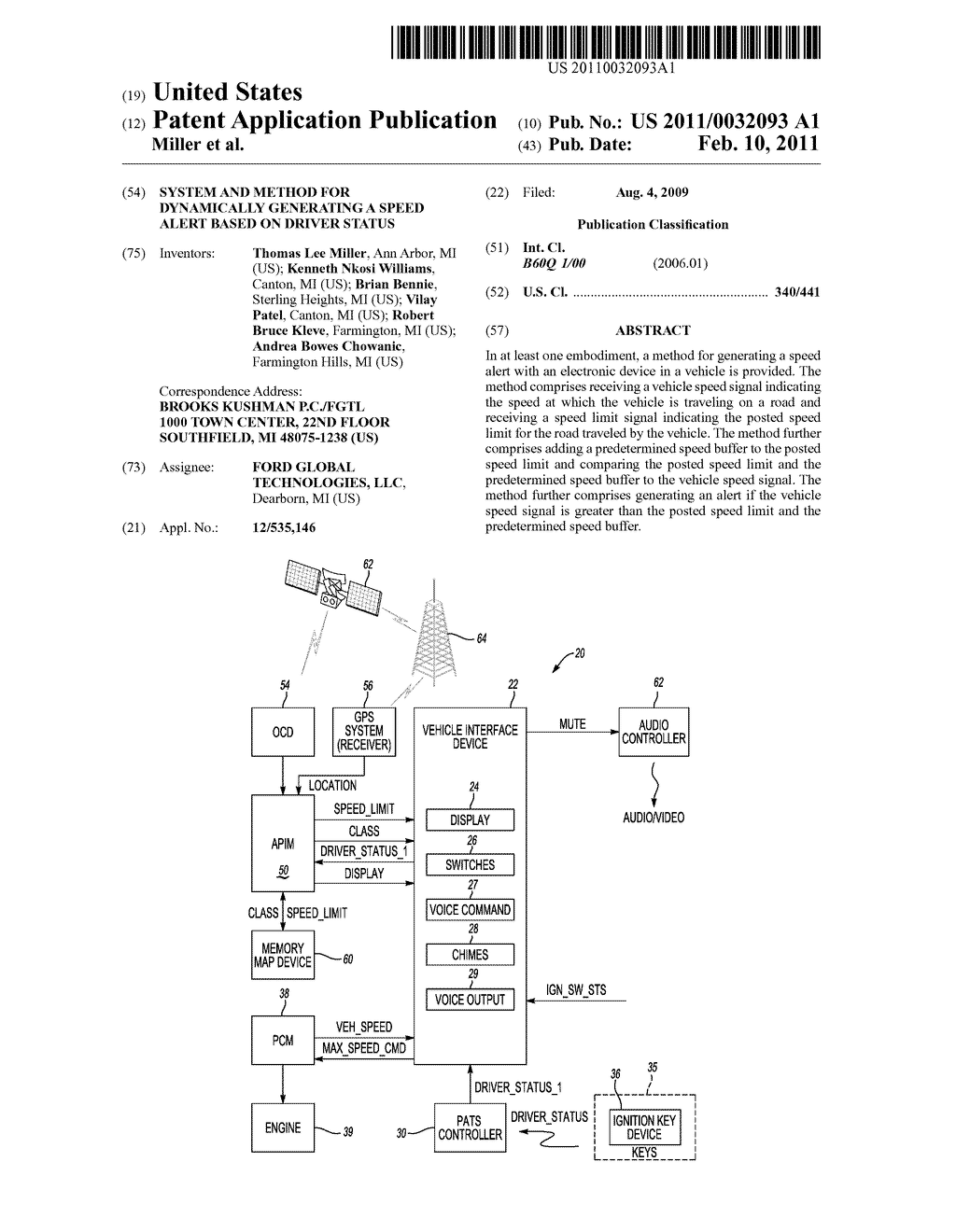 SYSTEM AND METHOD FOR DYNAMICALLY GENERATING A SPEED ALERT BASED ON DRIVER STATUS - diagram, schematic, and image 01