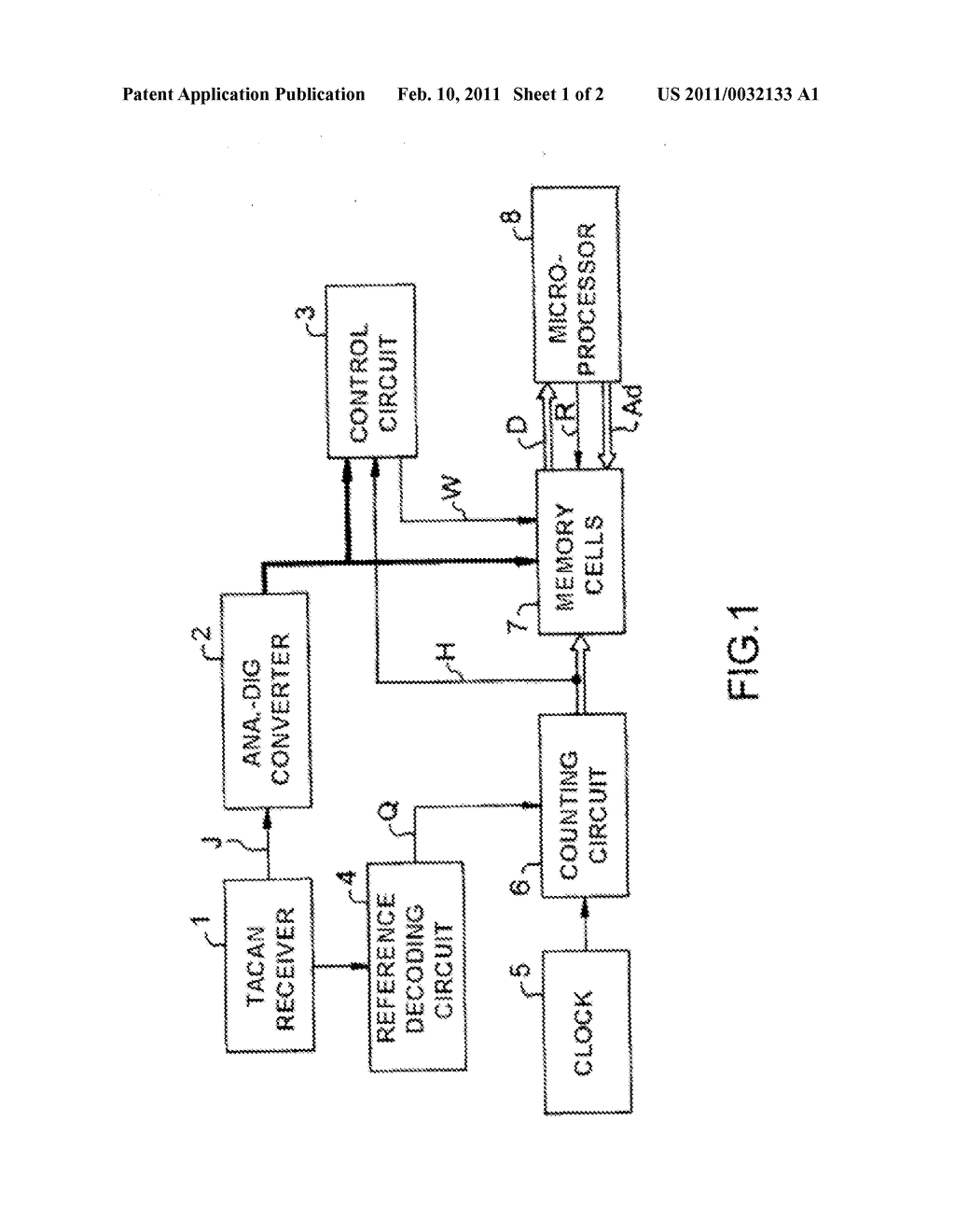 METHOD AND DEVICE FOR DETERMINING THE ANGLE OF BEARING IN A TACAN TYPE RADIONAVIGATION SYSTEM - diagram, schematic, and image 02