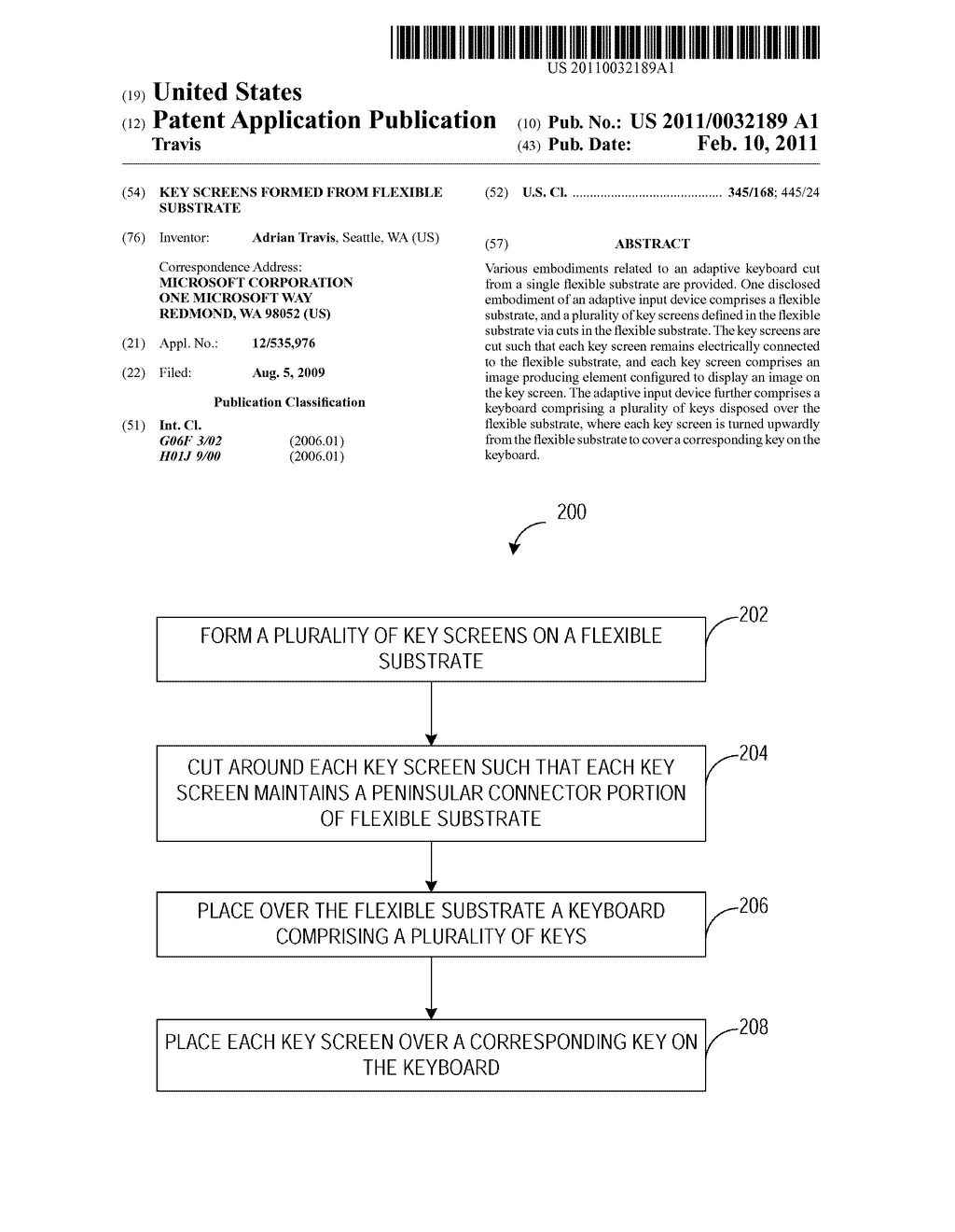 KEY SCREENS FORMED FROM FLEXIBLE SUBSTRATE - diagram, schematic, and image 01