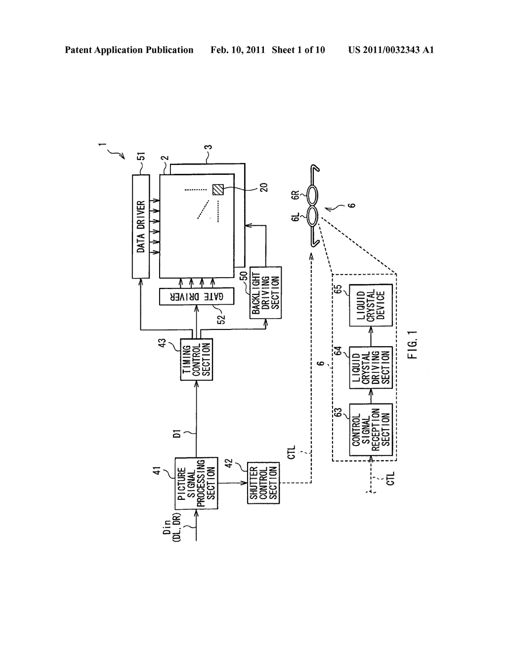 Liquid crystal shutter device and picture display system - diagram, schematic, and image 02