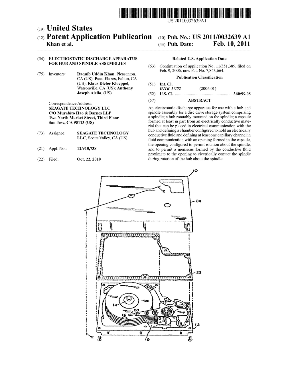 ELECTROSTATIC DISCHARGE APPARATUS FOR HUB AND SPINDLE ASSEMBLIES - diagram, schematic, and image 01