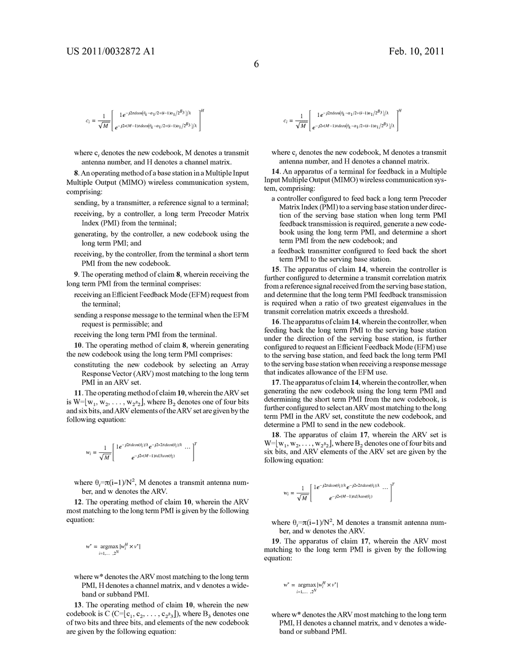 Apparatus and method for overhead reduction of feedback in closed loop MIMO system - diagram, schematic, and image 14