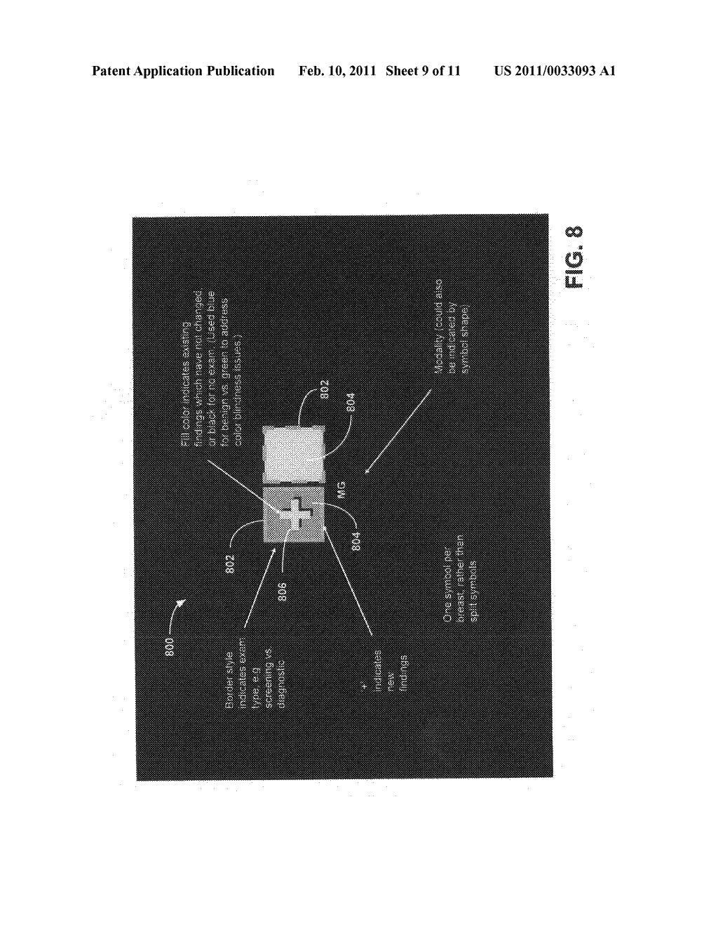 System and method for the graphical presentation of the content of radiologic image study reports - diagram, schematic, and image 10