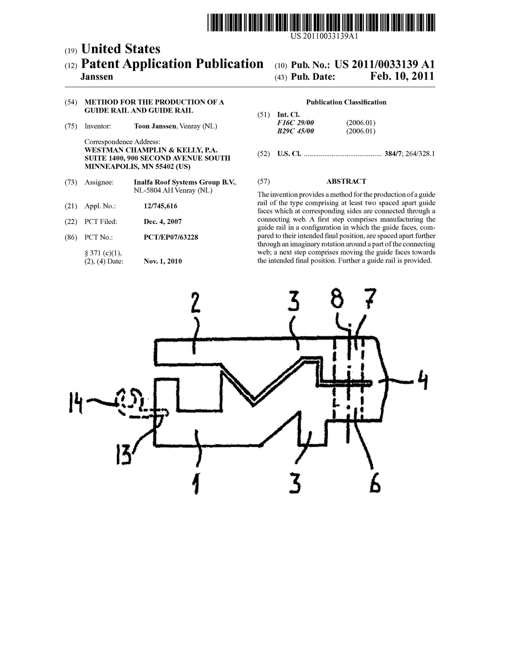 METHOD FOR THE PRODUCTION OF A GUIDE RAIL AND GUIDE RAIL - diagram, schematic, and image 01