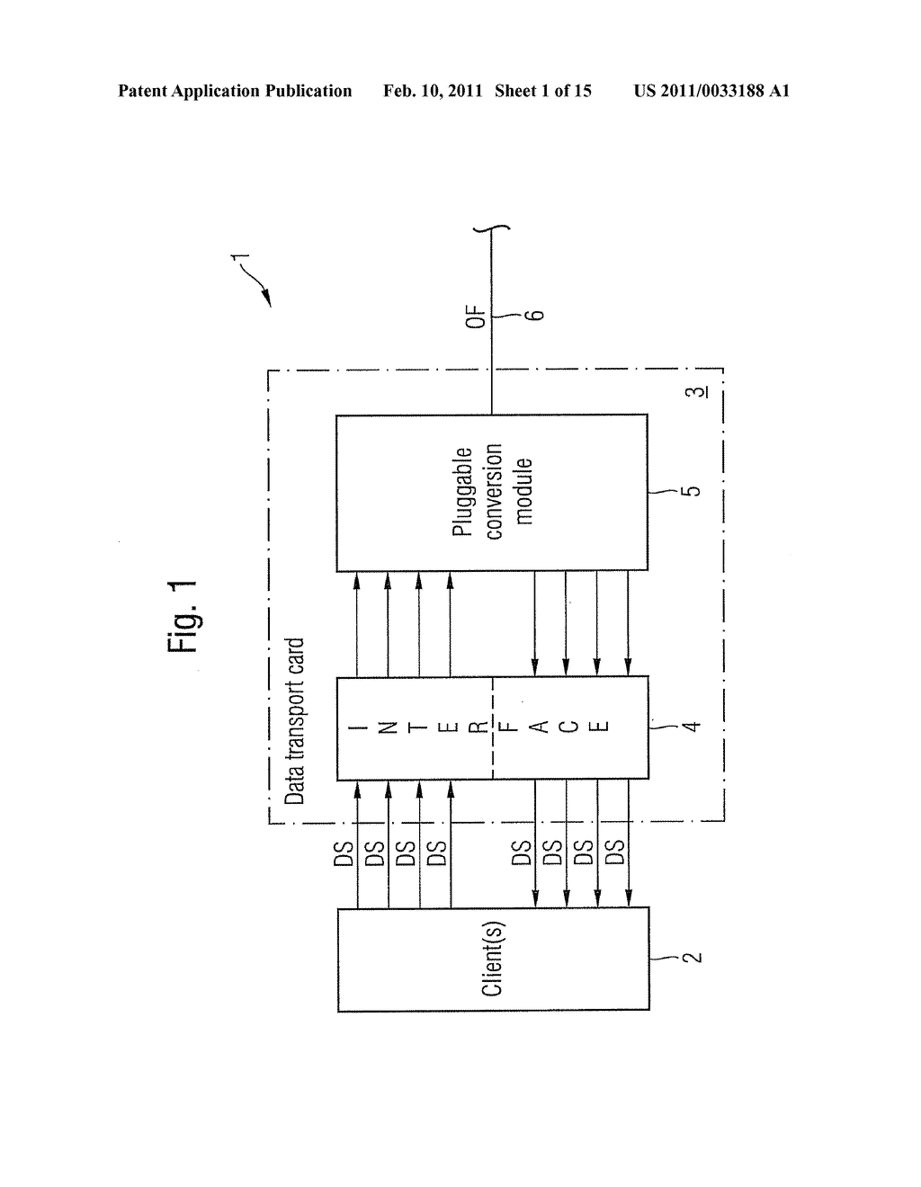 PLUGGABLE CONVERSION MODULE FOR A DATA TRANSPORT CARD OF A WAVELENGTH DIVISION MULTIPLEXING SYSTEM - diagram, schematic, and image 02