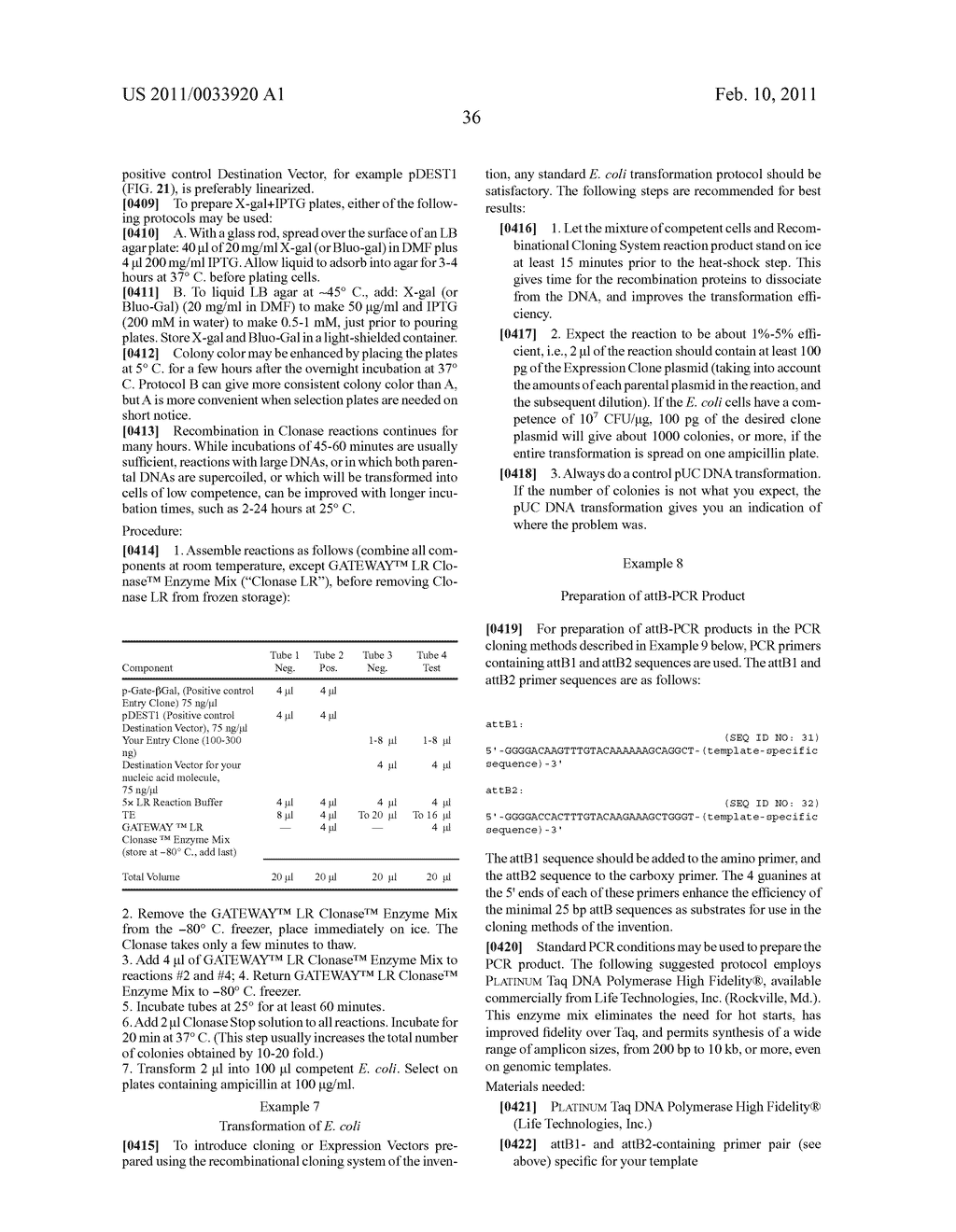 COMPOSITIONS AND METHODS FOR USE IN RECOMBINATIONAL CLONING OF NUCELIC ACIDS - diagram, schematic, and image 290