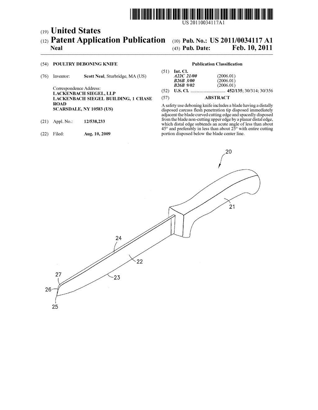 POULTRY DEBONING KNIFE - diagram, schematic, and image 01