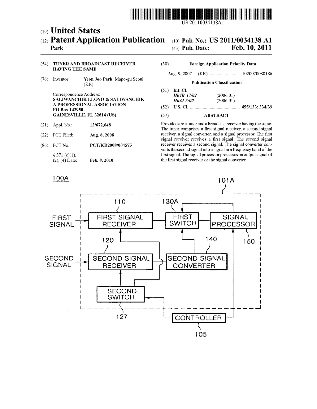 TUNER AND BROADCAST RECEIVER HAVING THE SAME - diagram, schematic, and image 01