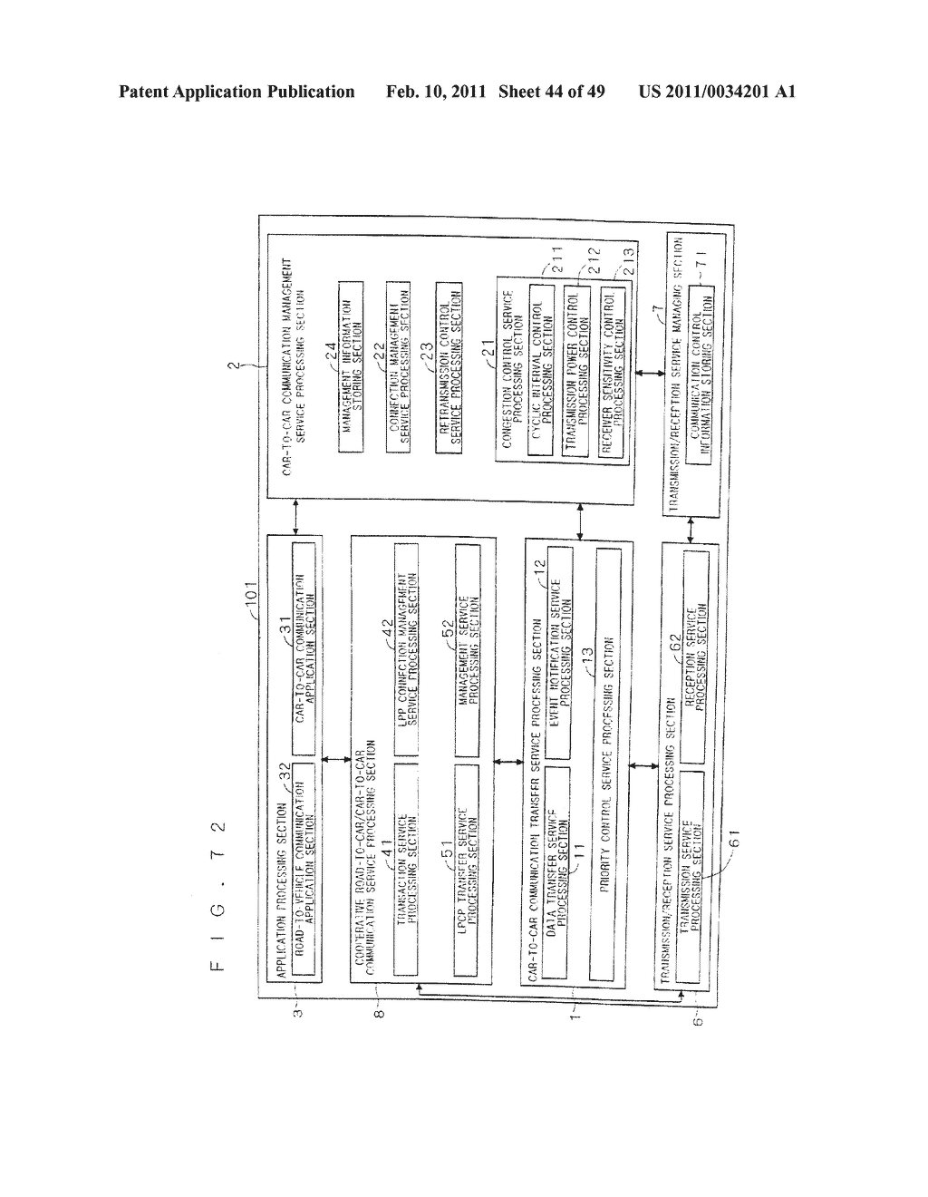 ON-BOARD COMMUNICATION DEVICE AND COOPERATIVE ROAD-TO-VEHICLE/VEHICLE-TO-VEHICLE COMMUNICATION SYSTEM - diagram, schematic, and image 45