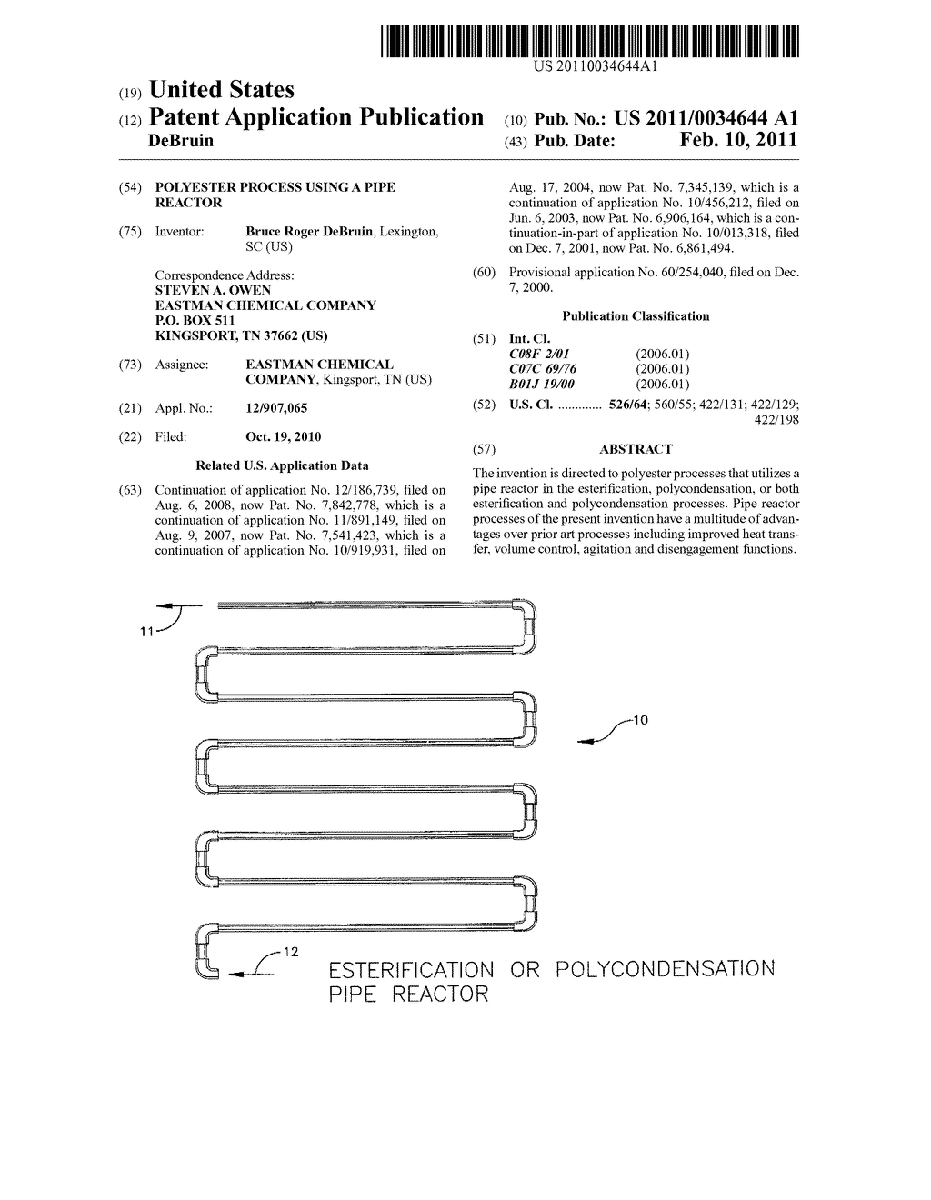 POLYESTER PROCESS USING A PIPE REACTOR - diagram, schematic, and image 01