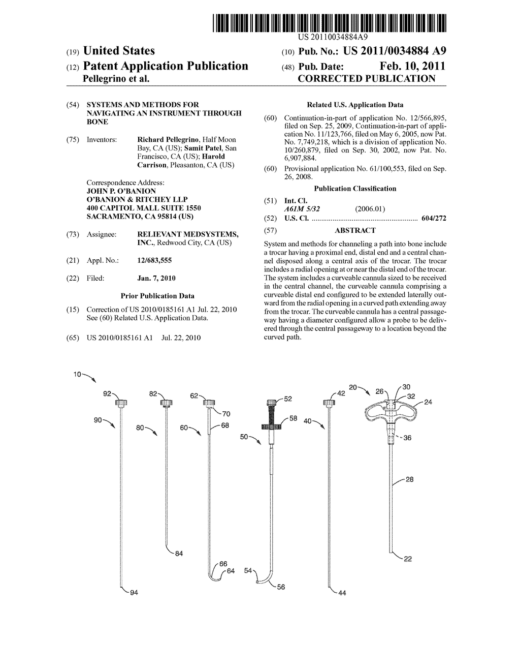 SYSTEMS AND METHODS FOR NAVIGATING AN INSTRUMENT THROUGH BONE - diagram, schematic, and image 01