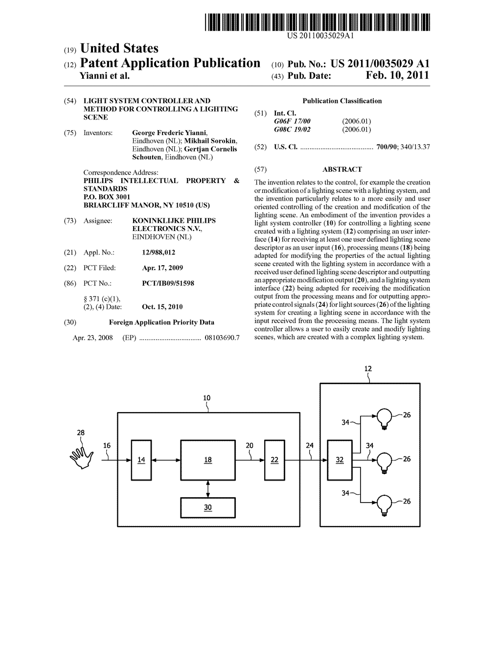 LIGHT SYSTEM CONTROLLER AND METHOD FOR CONTROLLING A LIGHTING SCENE - diagram, schematic, and image 01