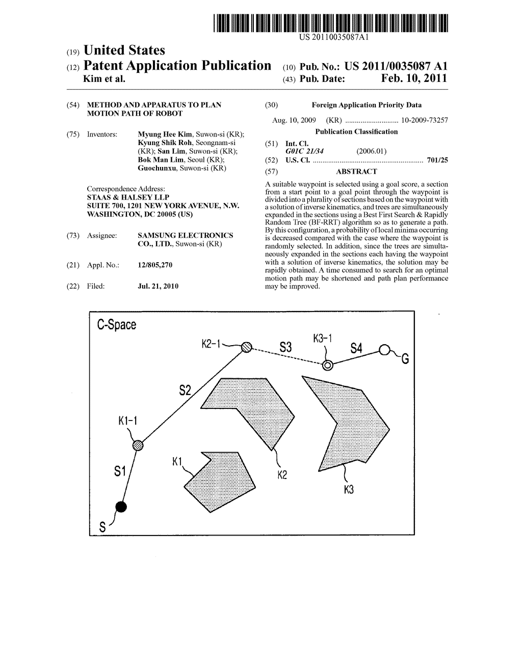 Method and apparatus to plan motion path of robot - diagram, schematic, and image 01