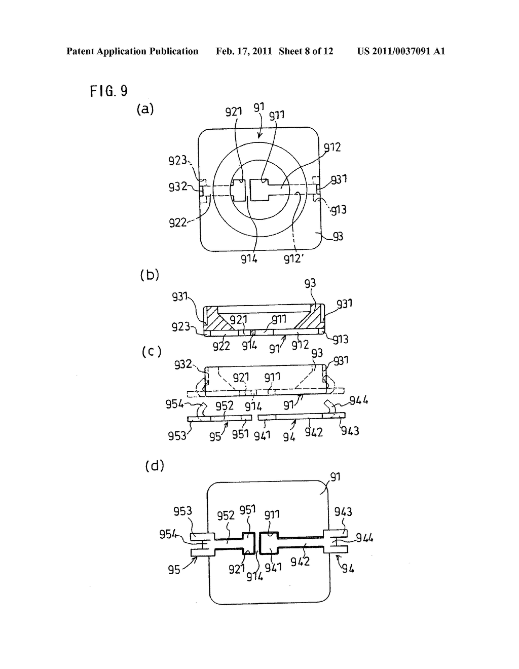 PACKAGE FOR LIGHT EMITTING DIODE, LIGHT EMITTING DEVICE, AND LIGHT EMITTING DEVICE MANUFACTURING METHOD - diagram, schematic, and image 09