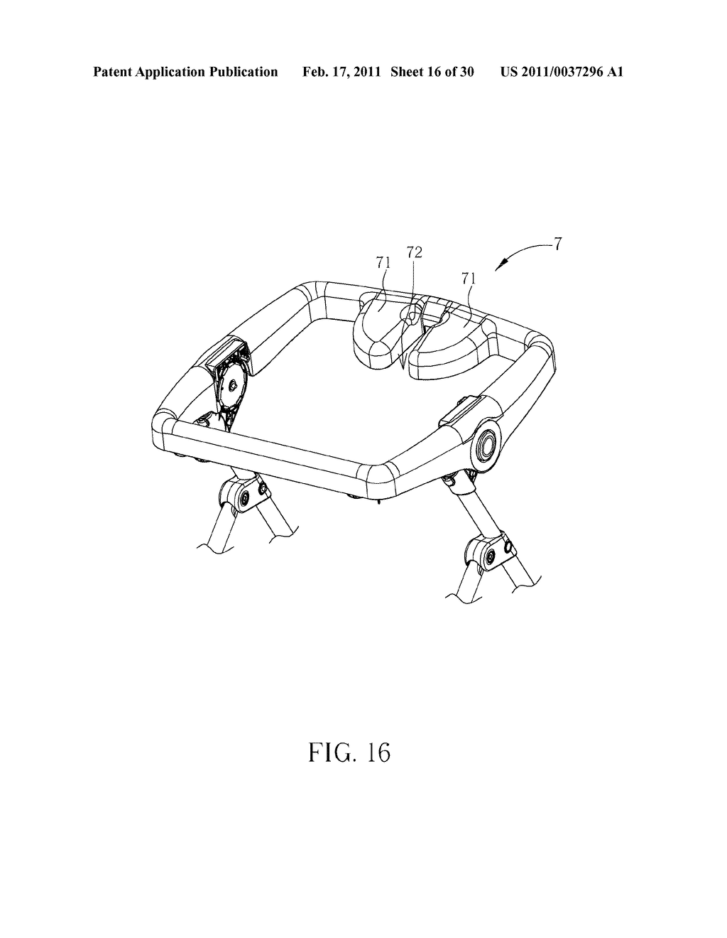 FOLDABLE FRAME WITH DETACHABLE INFANT CARRIER CAPABLE OF RECLINING THE INFANT CARRIER - diagram, schematic, and image 17