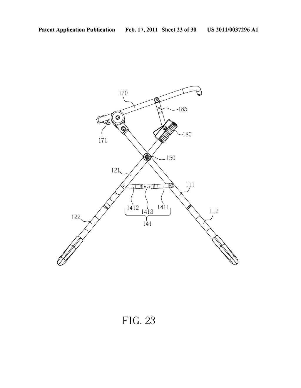 FOLDABLE FRAME WITH DETACHABLE INFANT CARRIER CAPABLE OF RECLINING THE INFANT CARRIER - diagram, schematic, and image 24