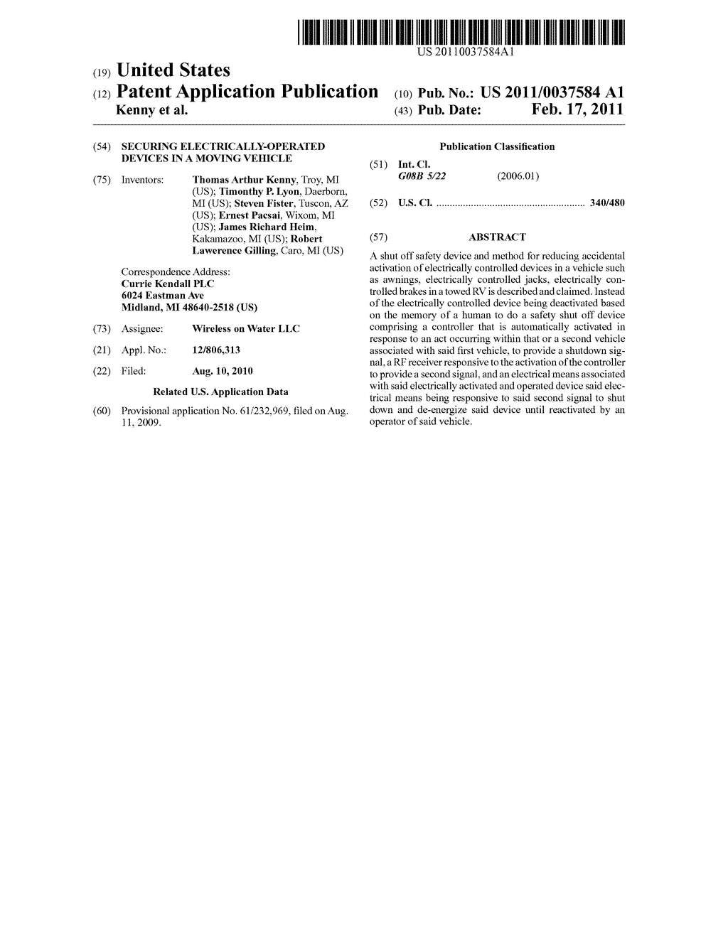 Securing electrically-operated devices in a moving vehicle - diagram, schematic, and image 01