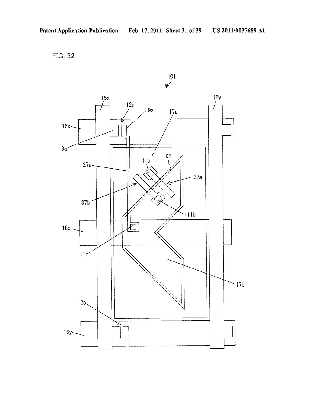 ACTIVE MATRIX SUBSTRATE, MANUFACTURING METHOD OF ACTIVE MATRIX SUBSTRATE, LIQUID CRYSTAL PANEL, MANUFACTURING METHOD OF LIQUID CRYSTAL PANEL, LIQUID CRYSTAL DISPLAY APPARATUS, LIQUID CRYSTAL DISPLAY UNIT, AND TELEVISION RECEIVER - diagram, schematic, and image 32