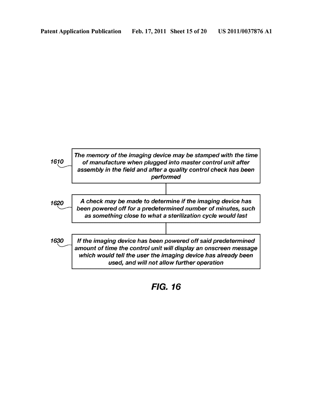 SYSTEM, APPARATUS AND METHODS FOR PROVIDING A SINGLE USE IMAGING DEVICE FOR STERILE ENVIRONMENTS - diagram, schematic, and image 16