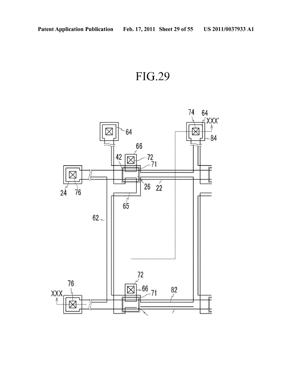 LIQUID CRYSTAL DISPLAY INCLUDING A SPACER ELEMENT AND METHOD FOR FABRICATING THE SAME - diagram, schematic, and image 30