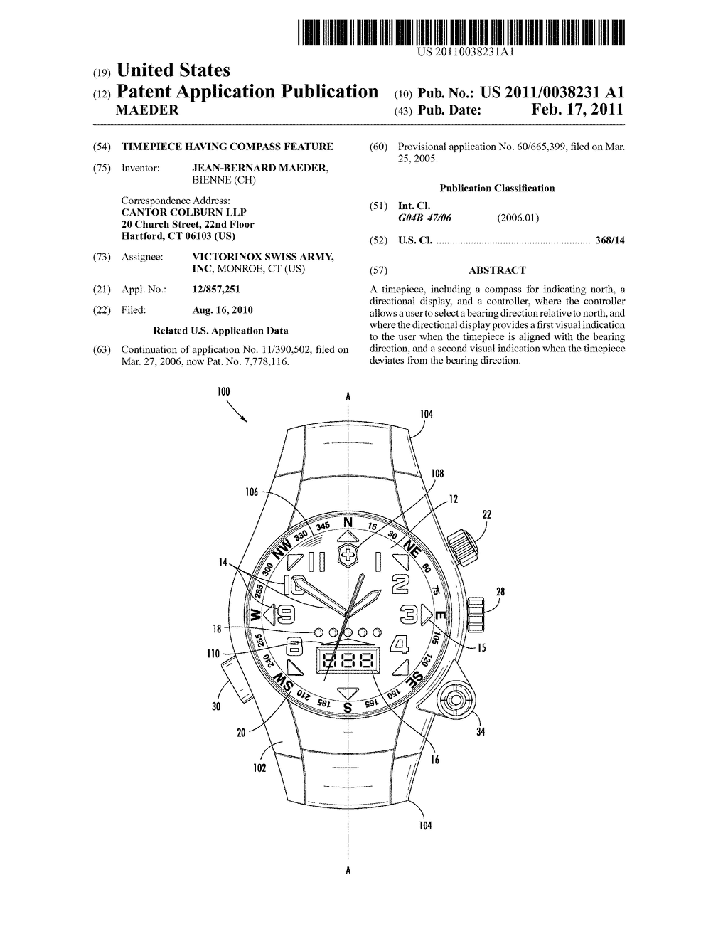 TIMEPIECE HAVING COMPASS FEATURE - diagram, schematic, and image 01