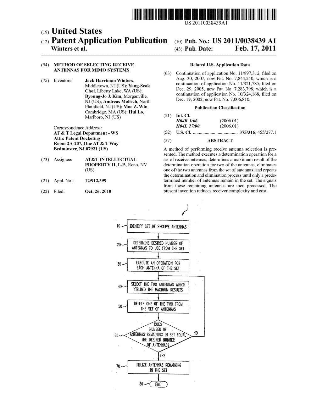 Method of Selecting Receive Antennas for MIMO Systems - diagram, schematic, and image 01