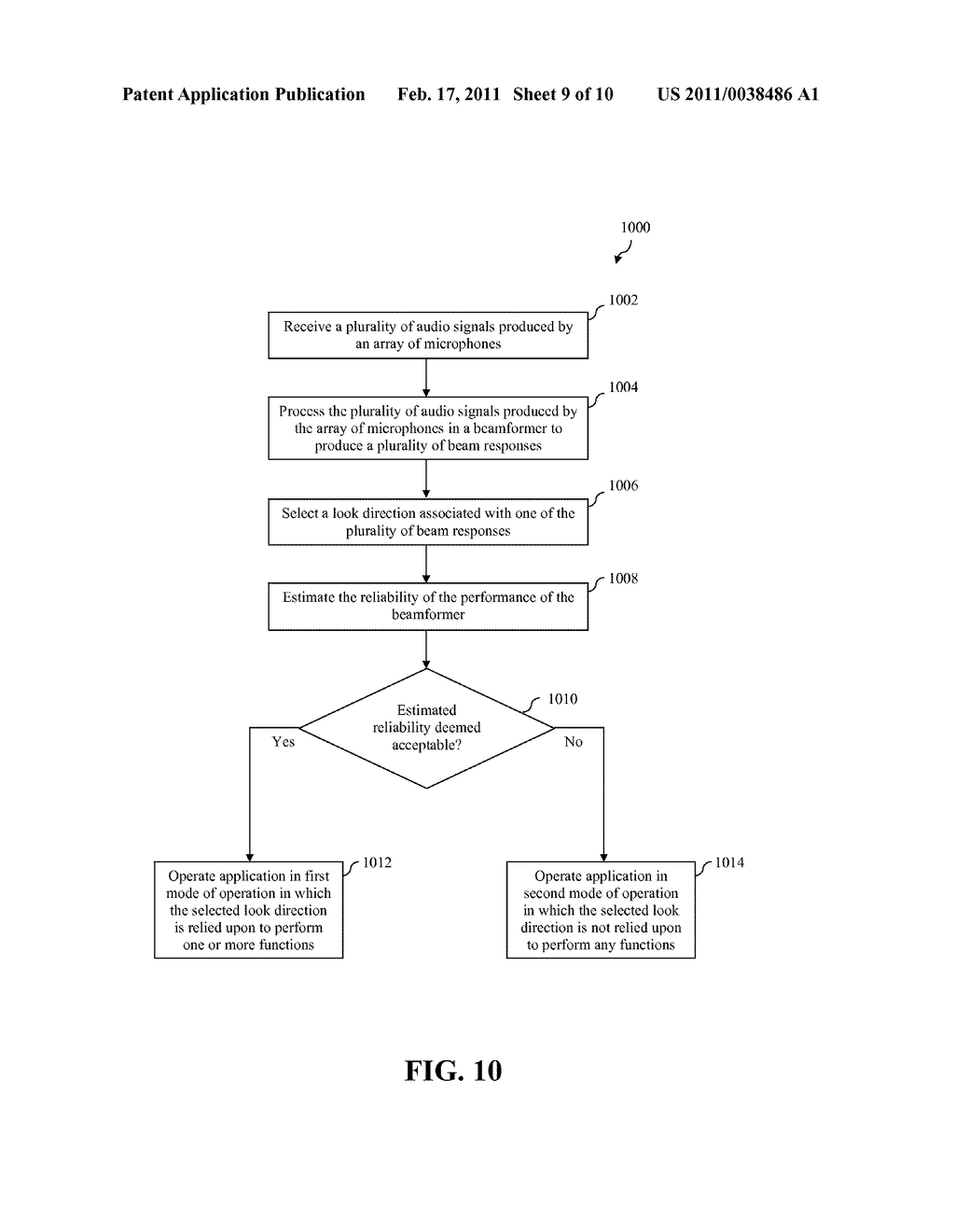 SYSTEM AND METHOD FOR AUTOMATIC DISABLING AND ENABLING OF AN ACOUSTIC BEAMFORMER - diagram, schematic, and image 10