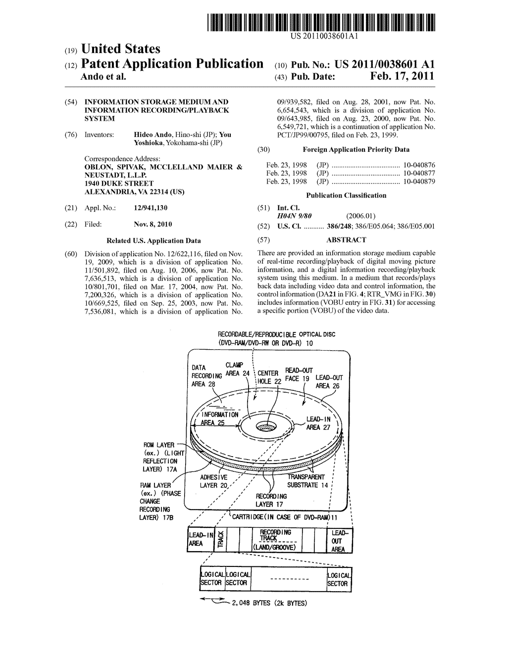 INFORMATION STORAGE MEDIUM AND INFORMATION RECORDING/PLAYBACK SYSTEM - diagram, schematic, and image 01