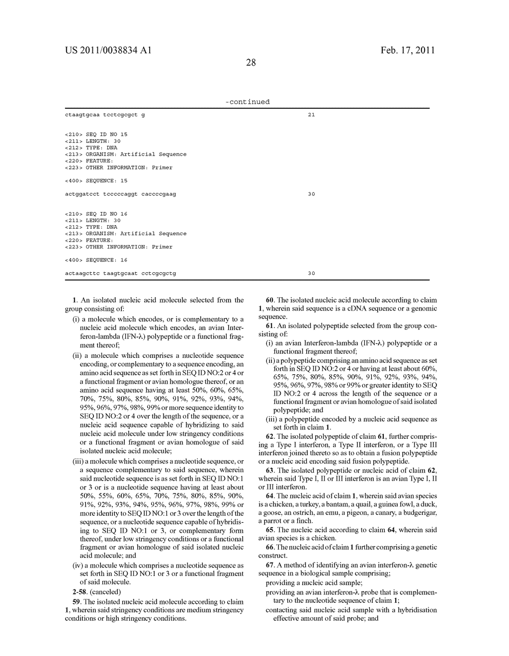 NOVEL AVIAN CYTOKINES AND GENETIC SEQUENCES ENCODING SAME - diagram, schematic, and image 44