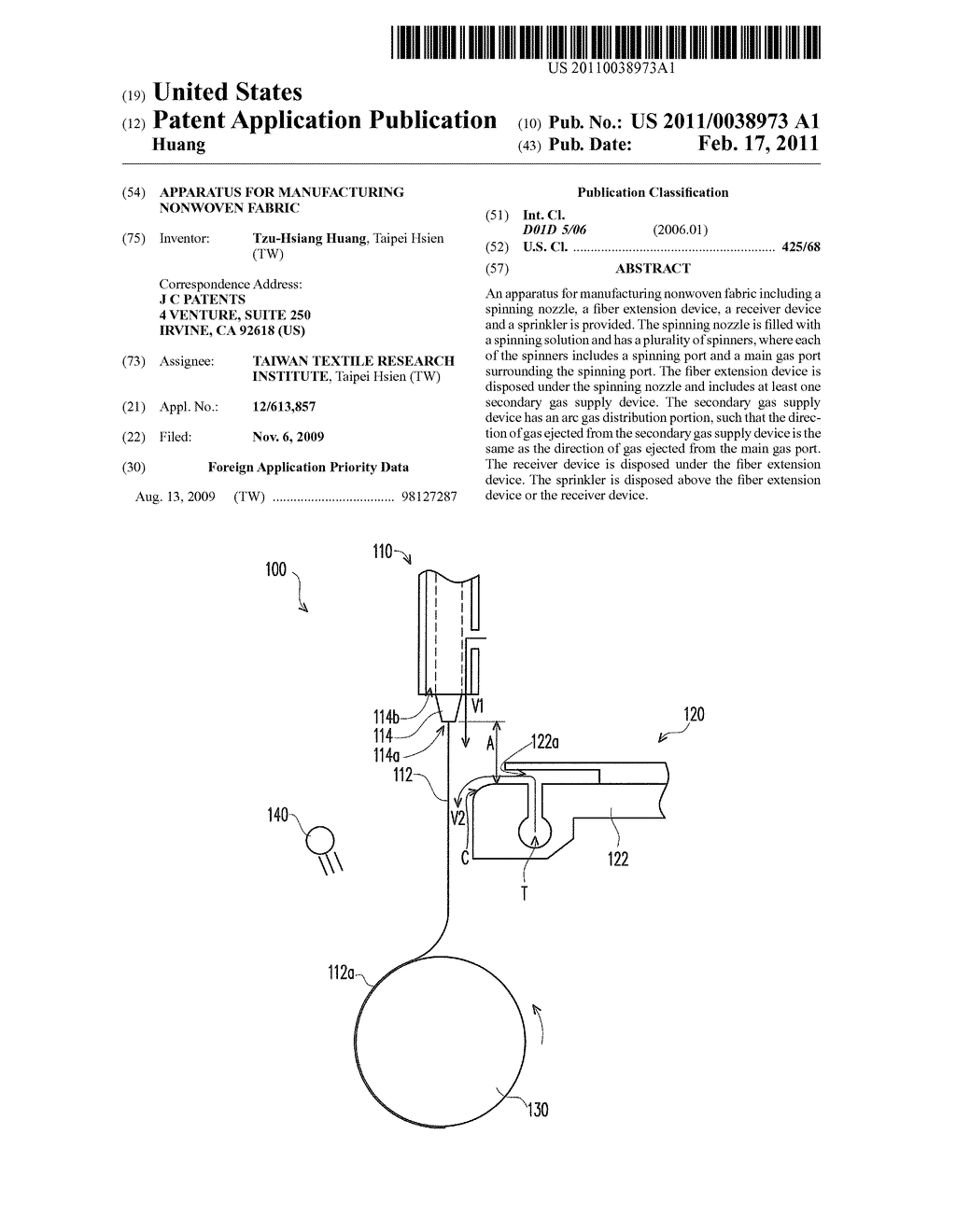 APPARATUS FOR MANUFACTURING NONWOVEN FABRIC - diagram, schematic, and image 01