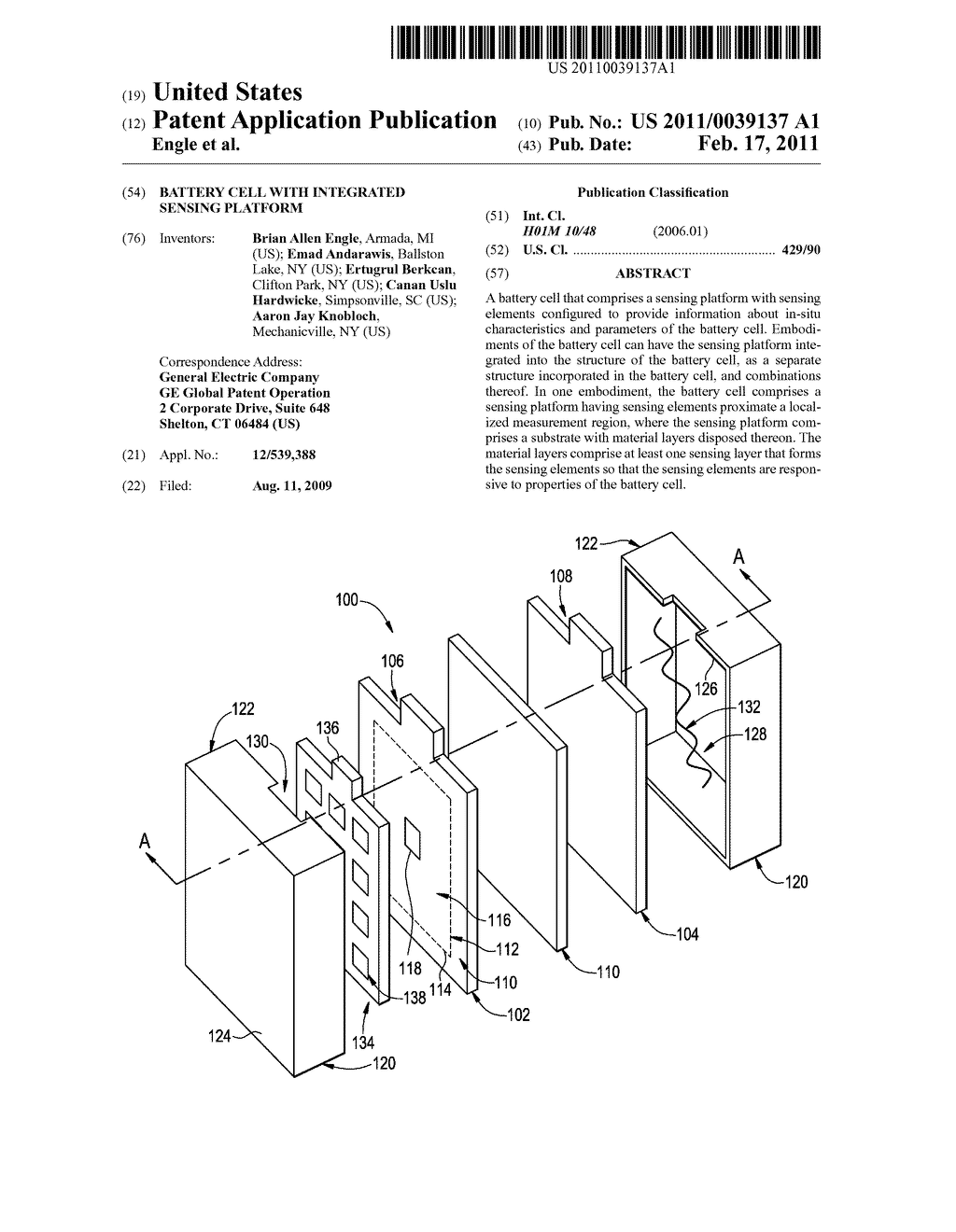 BATTERY CELL WITH INTEGRATED SENSING PLATFORM - diagram, schematic, and image 01