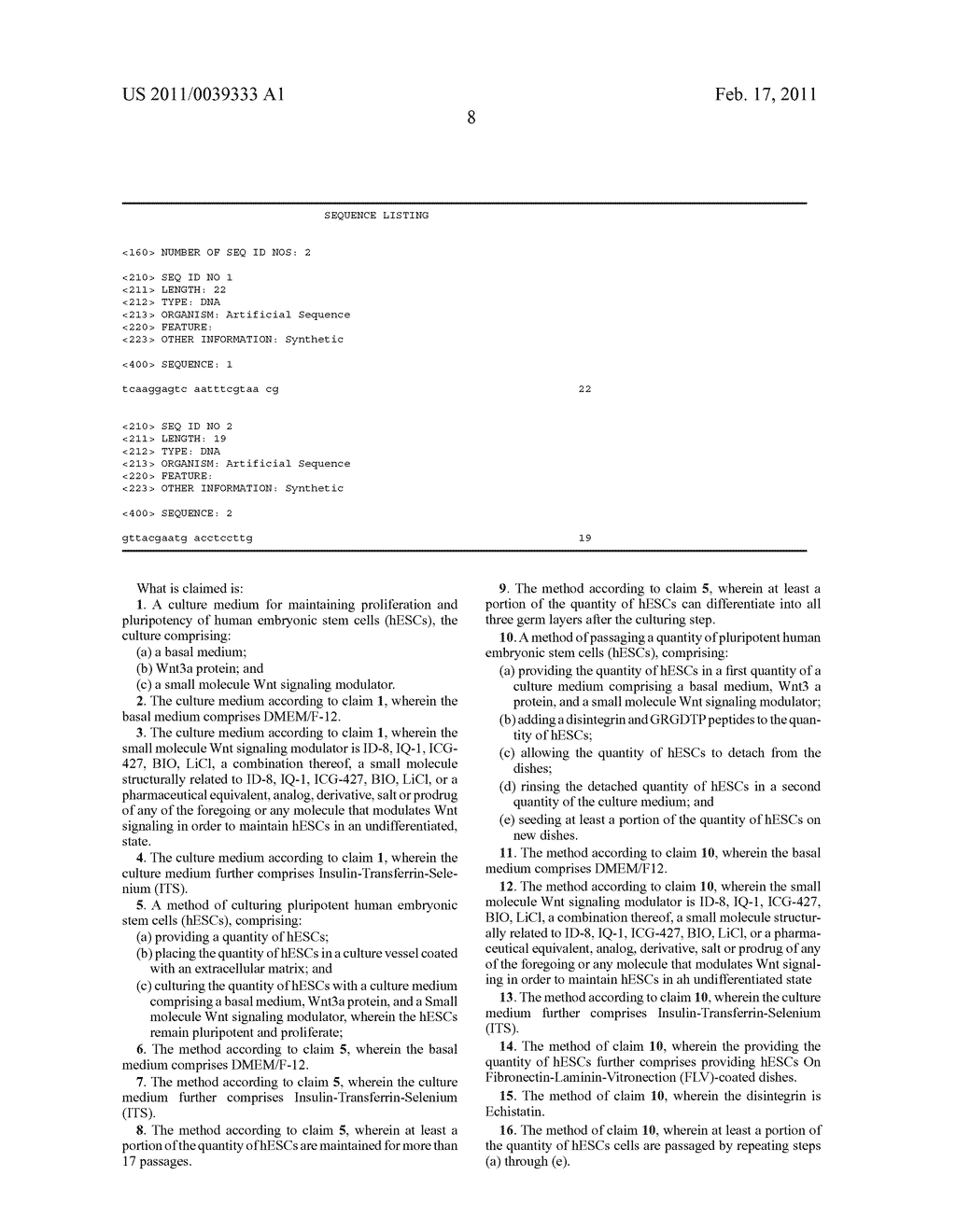 DEFINED CONDITIONS FOR HUMAN EMBRYONIC STEM CELL CULTURE AND PASSAGE - diagram, schematic, and image 22