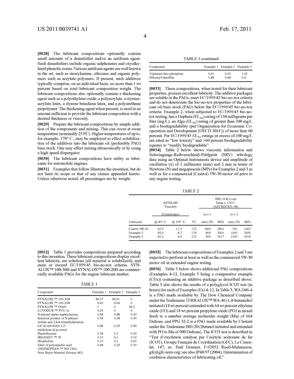 POLYALKYLENE GLYCOL LUBRICANT COMPOSITION - diagram, schematic, and image 05