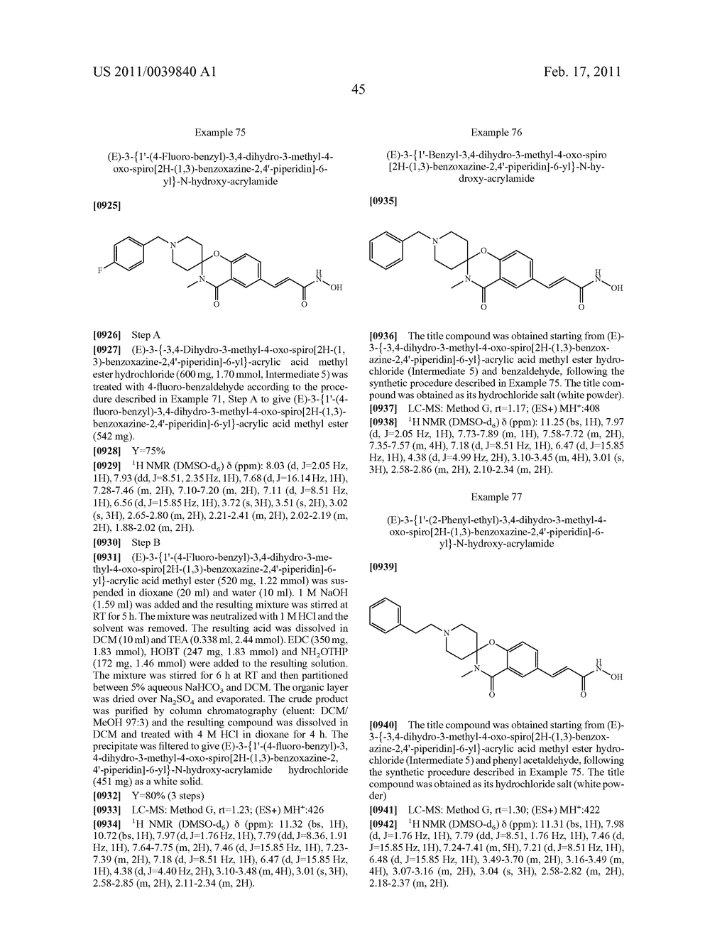 SPIROCYCLIC DERIVATIVES AS HISTONE DEACETYLASE INHIBITORS - diagram, schematic, and image 46