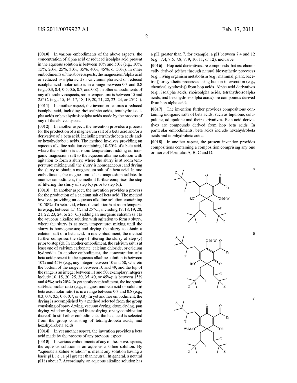 COMPOSITIONS COMPRISING AND PROCESSES FOR PRODUCING INORGANIC SALTS OF HOP ACIDS - diagram, schematic, and image 03