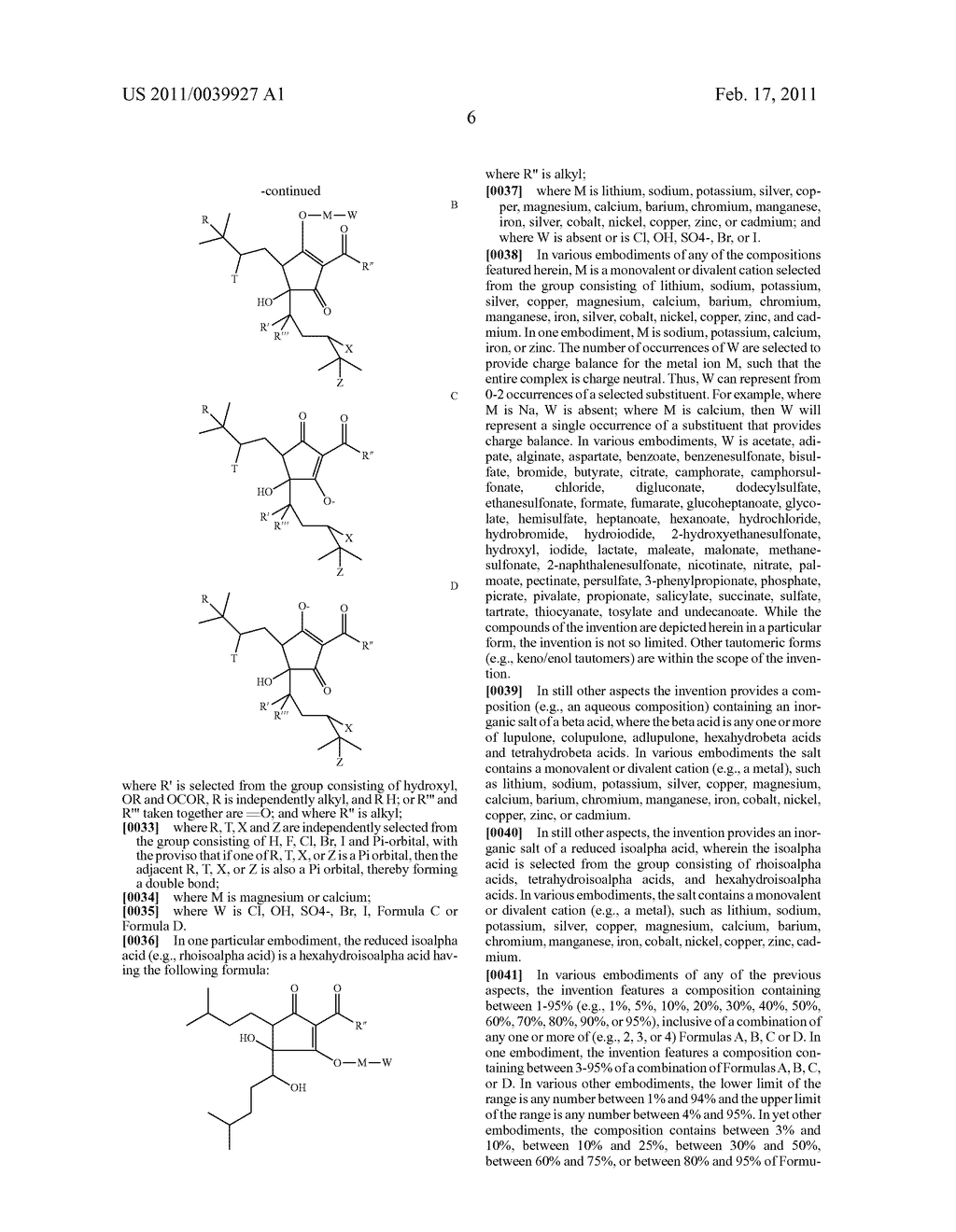COMPOSITIONS COMPRISING AND PROCESSES FOR PRODUCING INORGANIC SALTS OF HOP ACIDS - diagram, schematic, and image 07