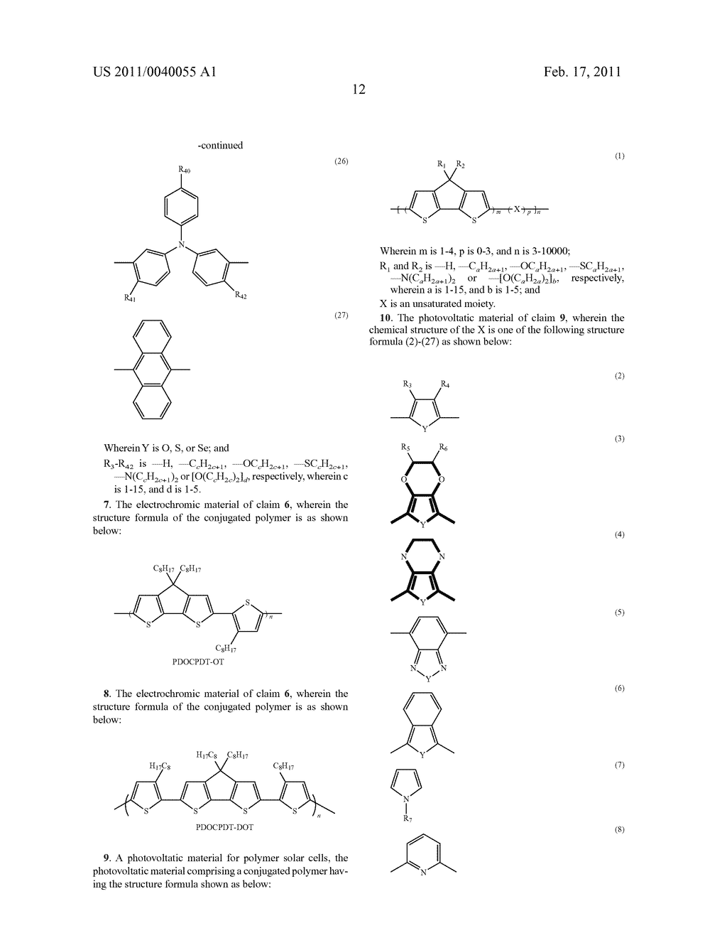 ELECTROCHROMIC CONJUGATED POLYMERS - diagram, schematic, and image 14