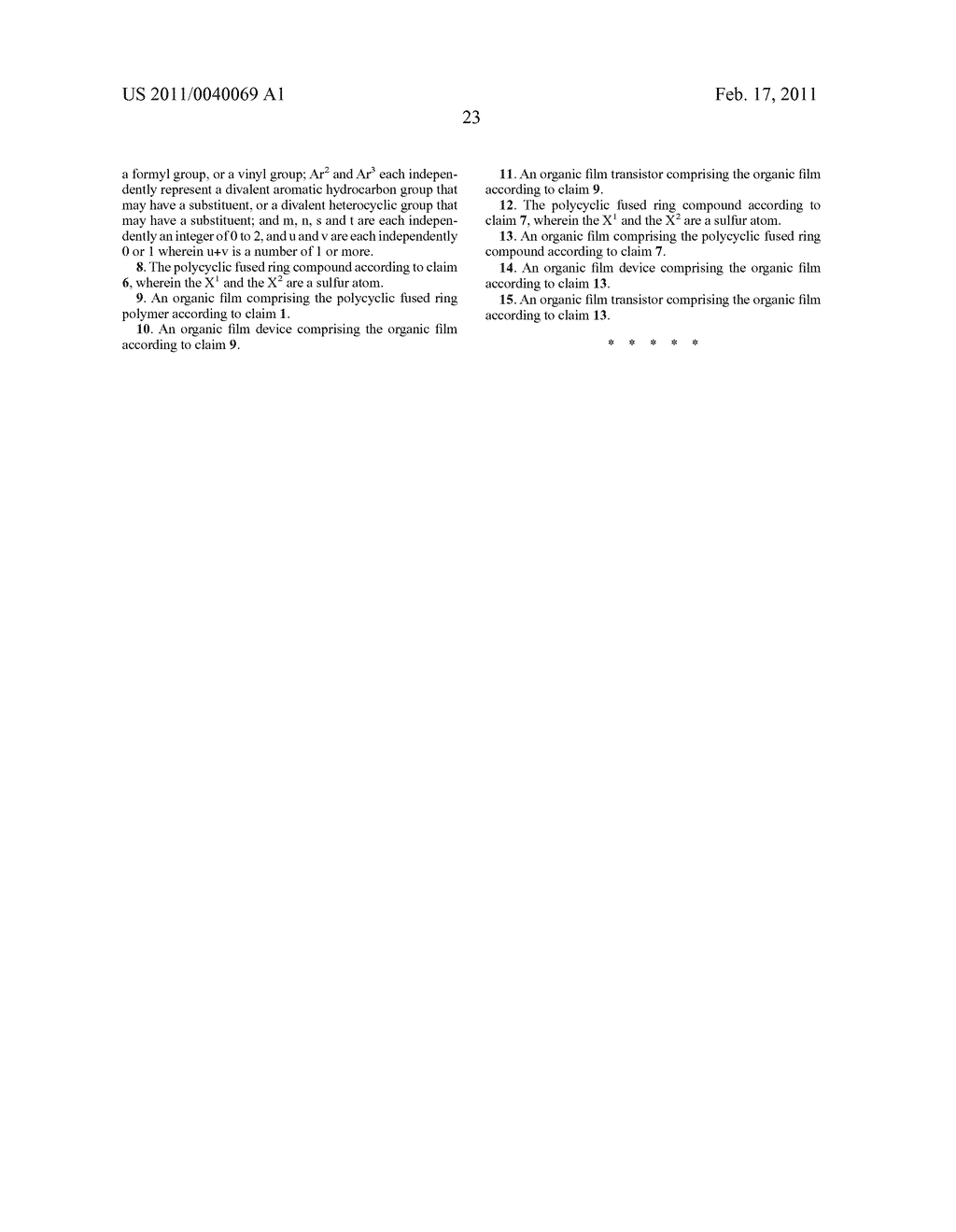 CONDENSED POLYCYCLIC COMPOUND, CONDENSED POLYCYCLIC POLYMER AND ORGANIC THIN FILM CONTAINING THE COMPOUND OR THE POLYMER - diagram, schematic, and image 35