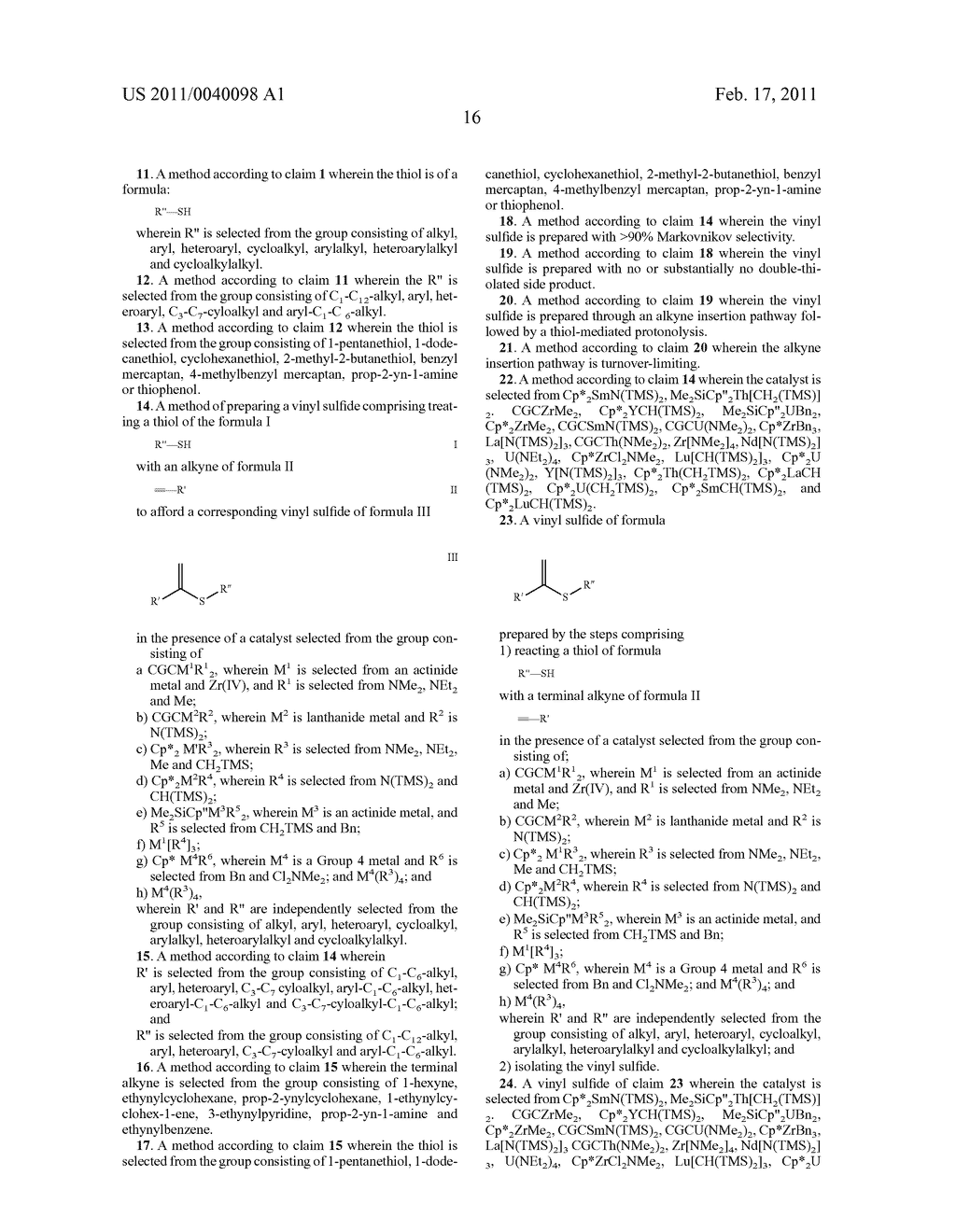 Organoactinide-, Organolanthanide-, and OrganoGroup-4-Mediated Hydrothiolation of Terminal Alkynes with Aliphatic, Aromatic and Benzylic Thiols - diagram, schematic, and image 21