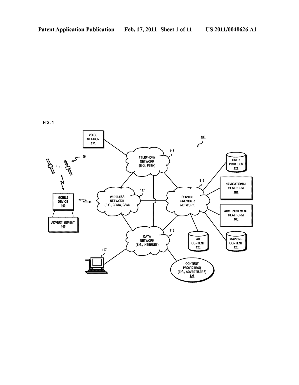 METHOD AND SYSTEM FOR PROVIDING ADVERTISEMENT-BASED NAVIGATIONAL SERVICES - diagram, schematic, and image 02