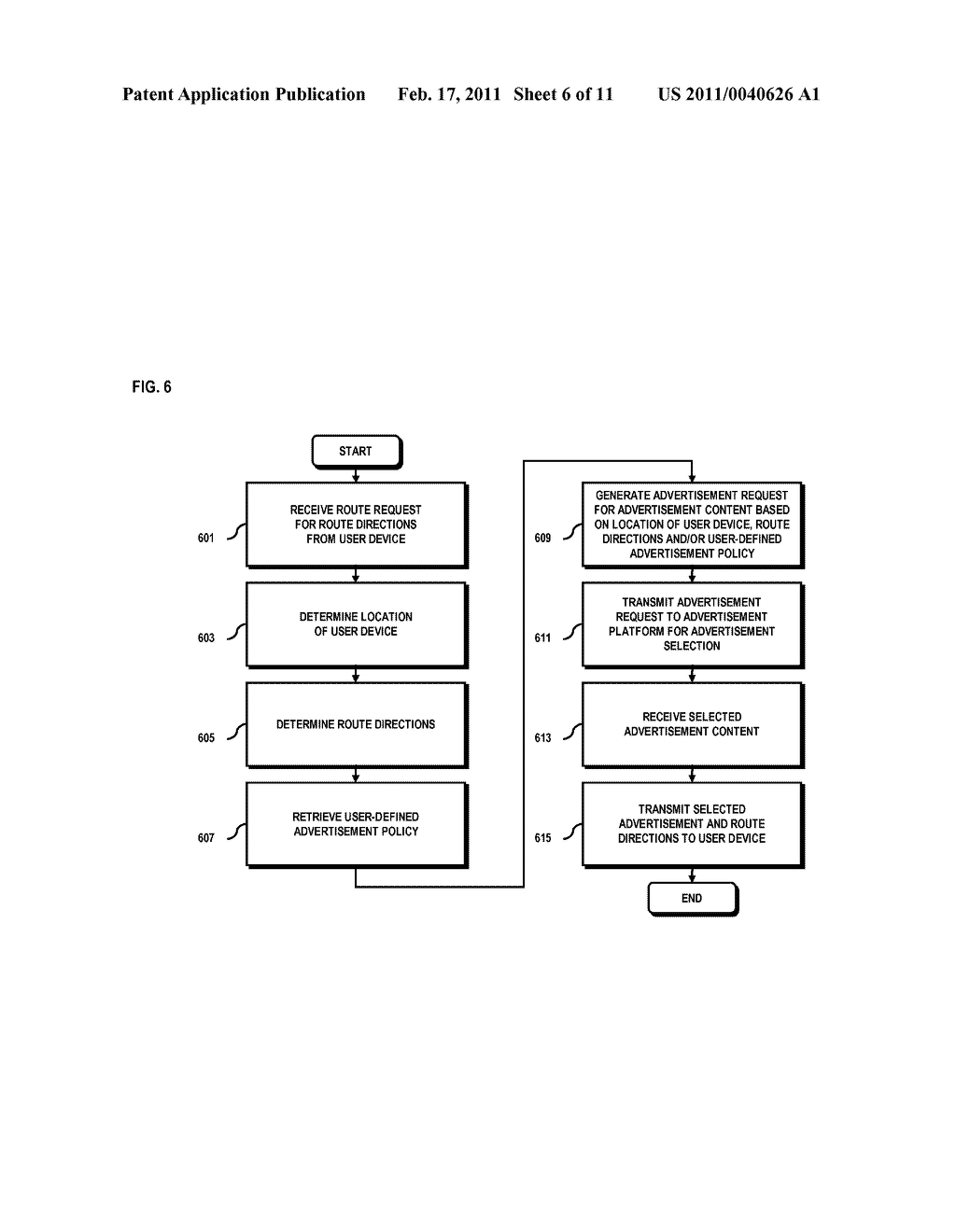 METHOD AND SYSTEM FOR PROVIDING ADVERTISEMENT-BASED NAVIGATIONAL SERVICES - diagram, schematic, and image 07