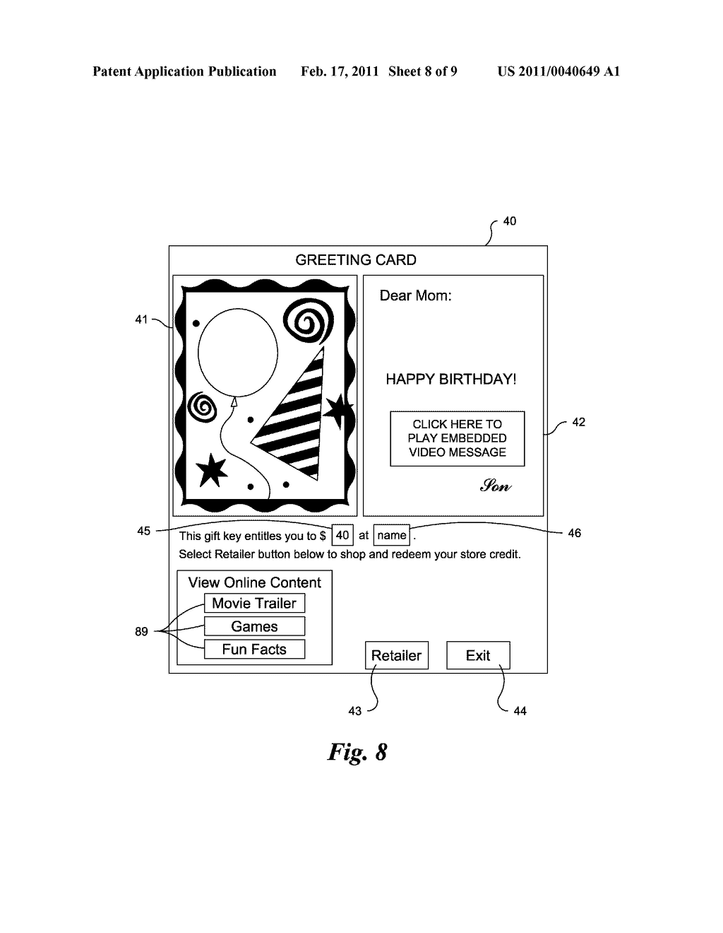 System and Method for an Electronic Gift Key - diagram, schematic, and image 09