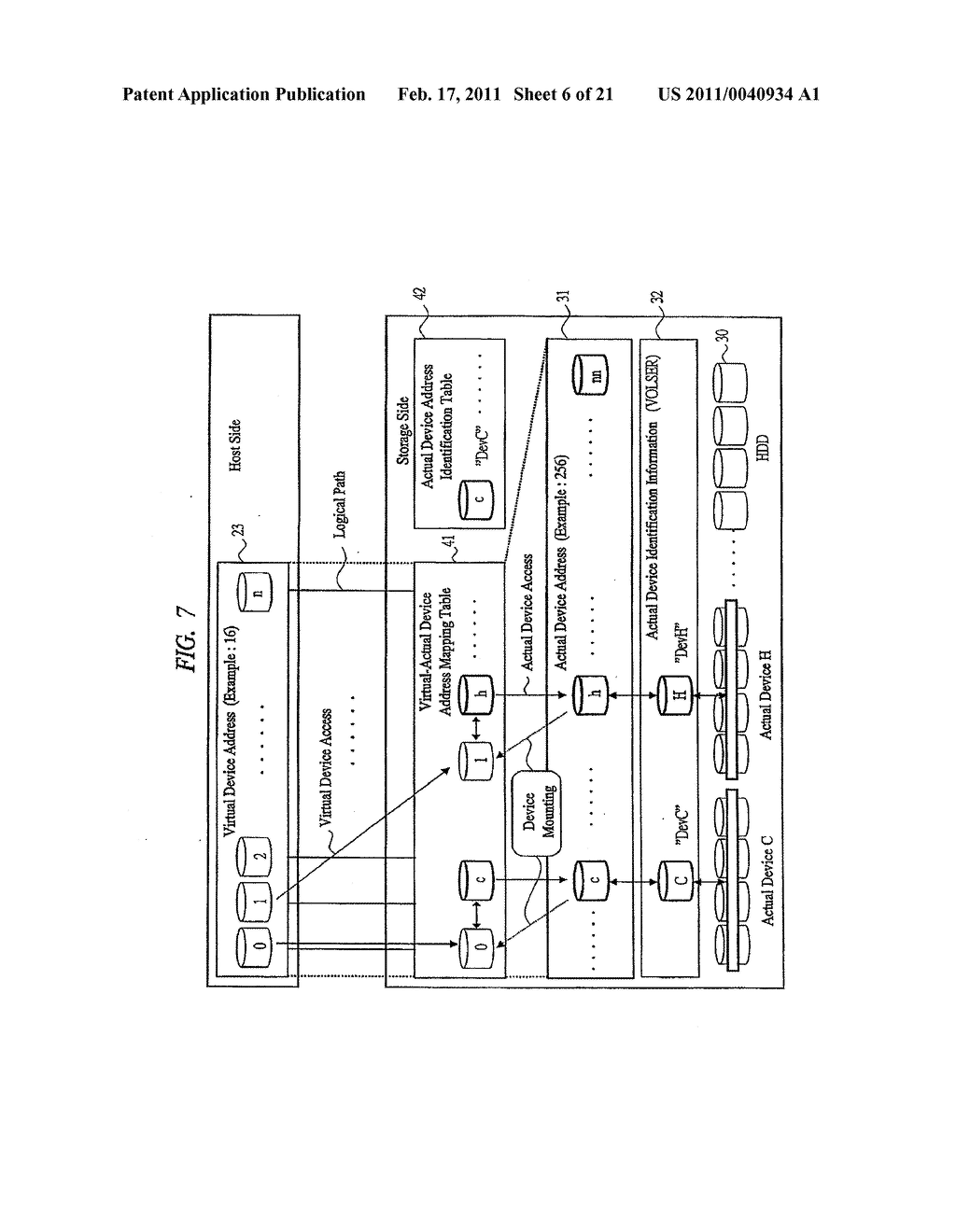 STORAGE APPARATUS HAVING VIRTUAL-TO-ACTUAL DEVICE ADDRESSING SCHEME - diagram, schematic, and image 07