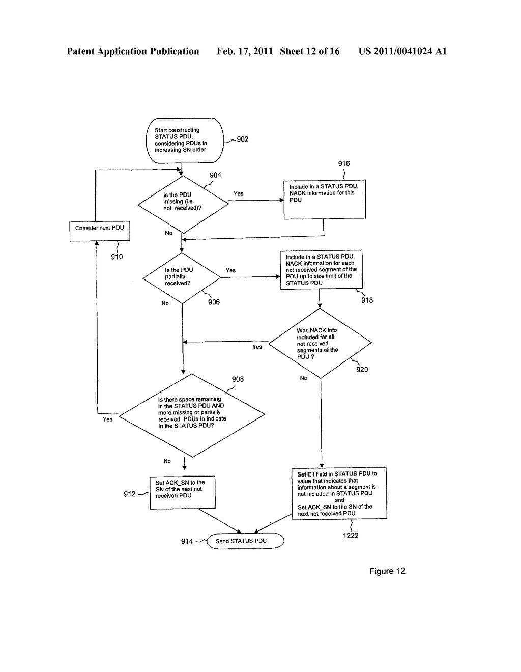 Evolved Universal Terrestrial Radio Access Acknowledged Mode Radio Link Control Status Report for Segmented Protocol Data Units - diagram, schematic, and image 13