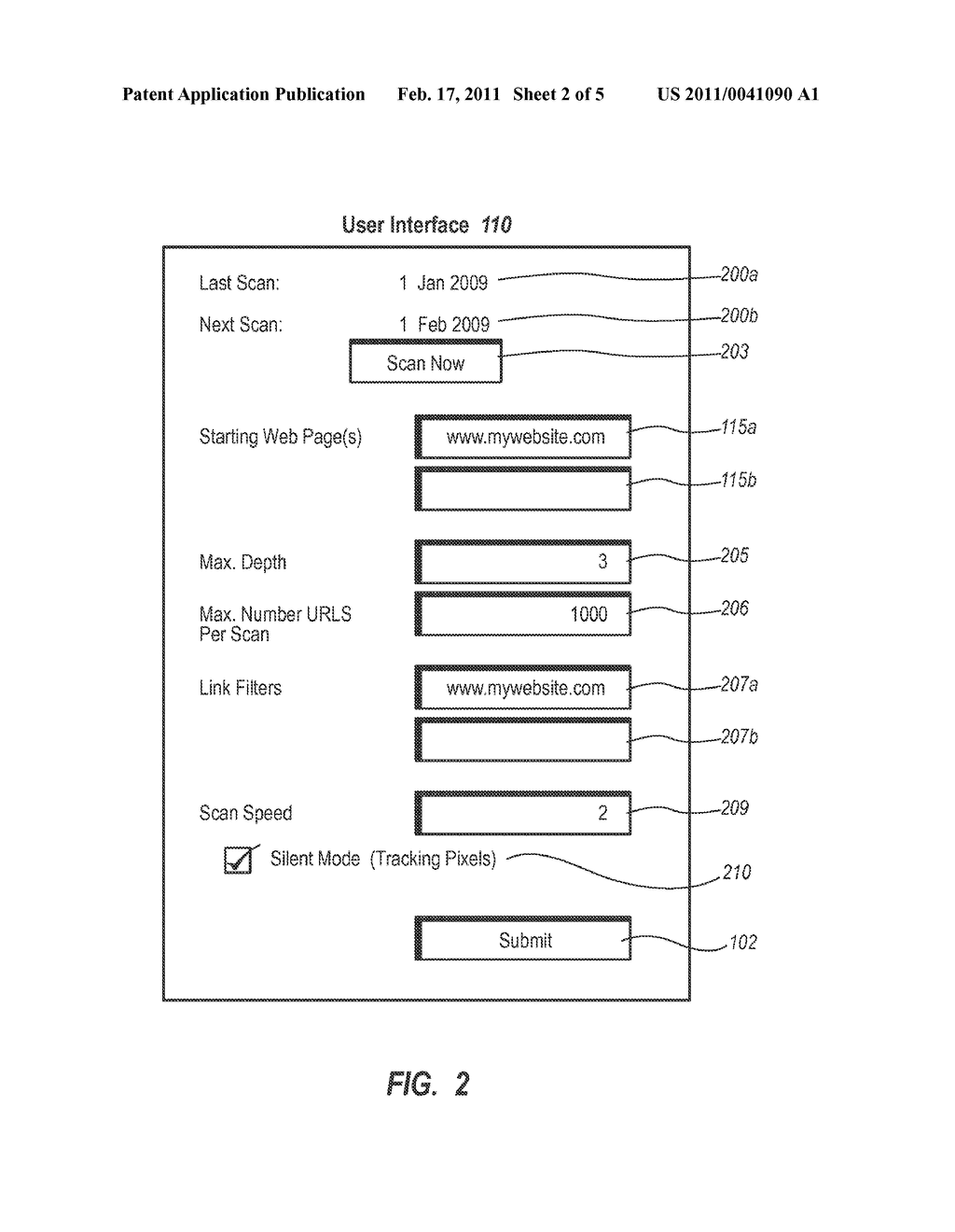 AUDITING A WEBSITE WITH PAGE SCANNING AND RENDERING TECHNIQUES - diagram, schematic, and image 03